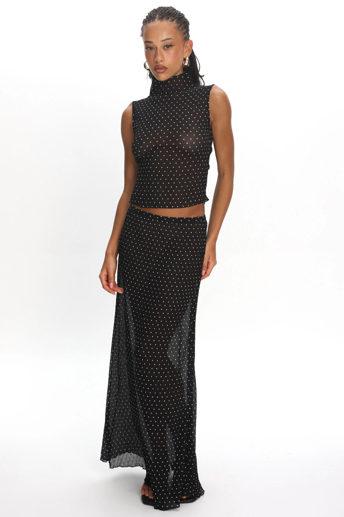 LIONESS Ford Maxi Skirt Onyx Polka