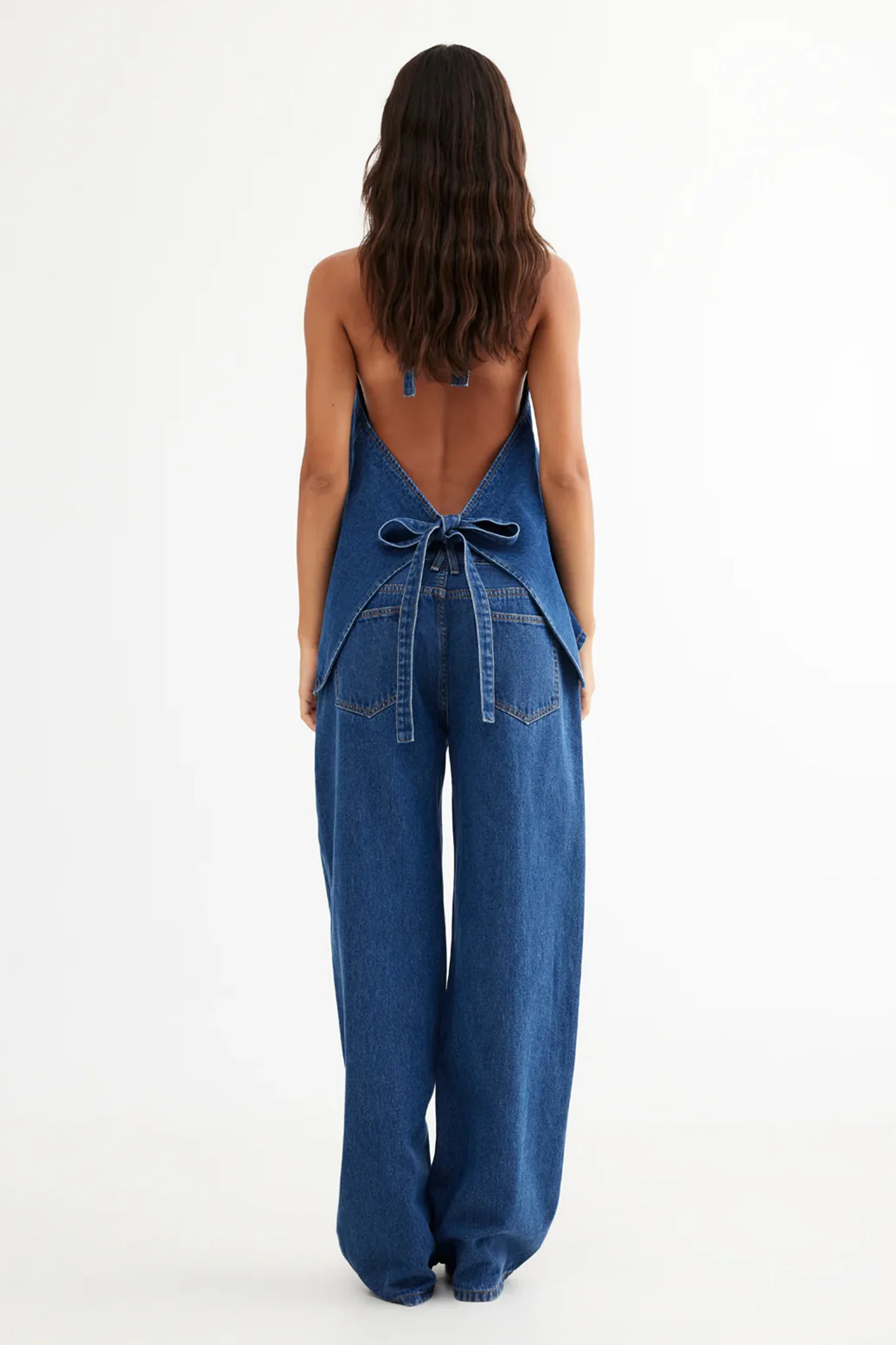 LIONESS Hills Halter Top Dark Denim - Image 2