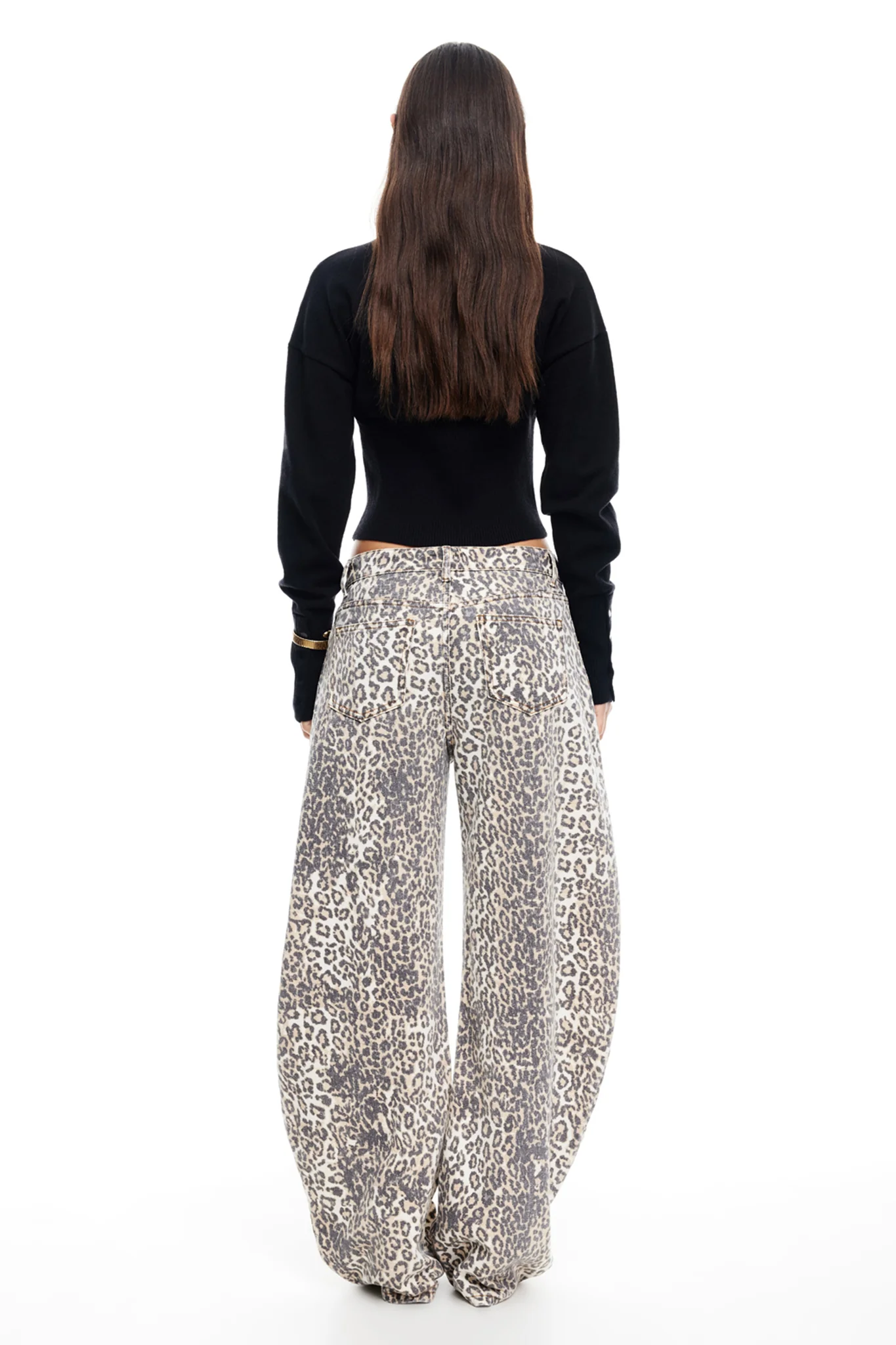LIONESS Horseshoe Jeans Leopard Fade - Image 6