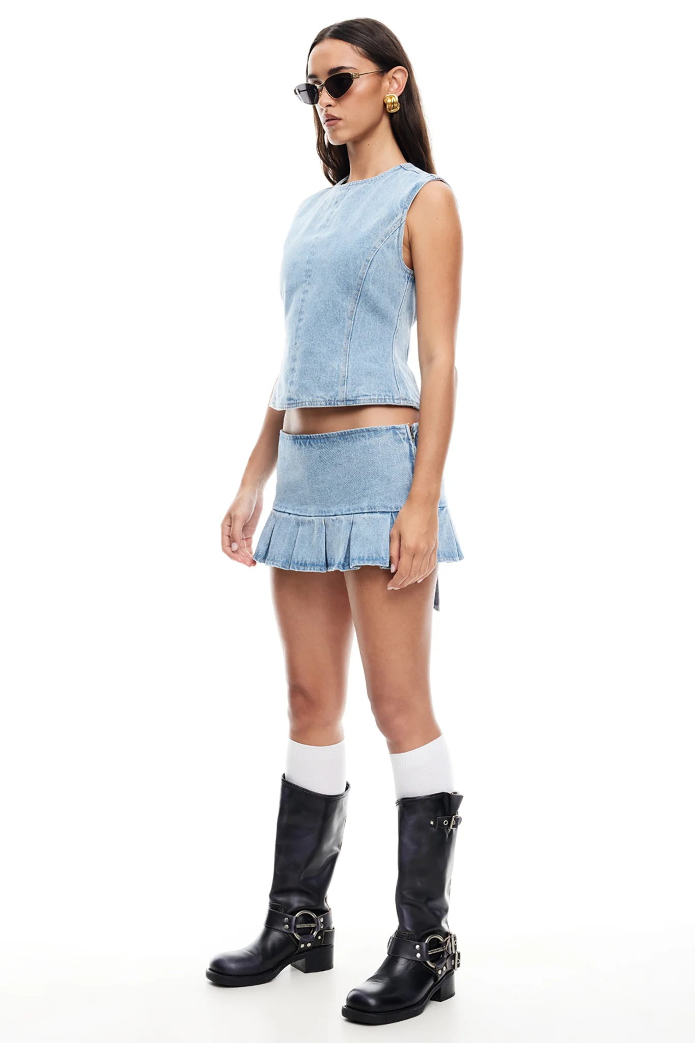 LIONESS Miracle Mini Skirt Denim - Image 4
