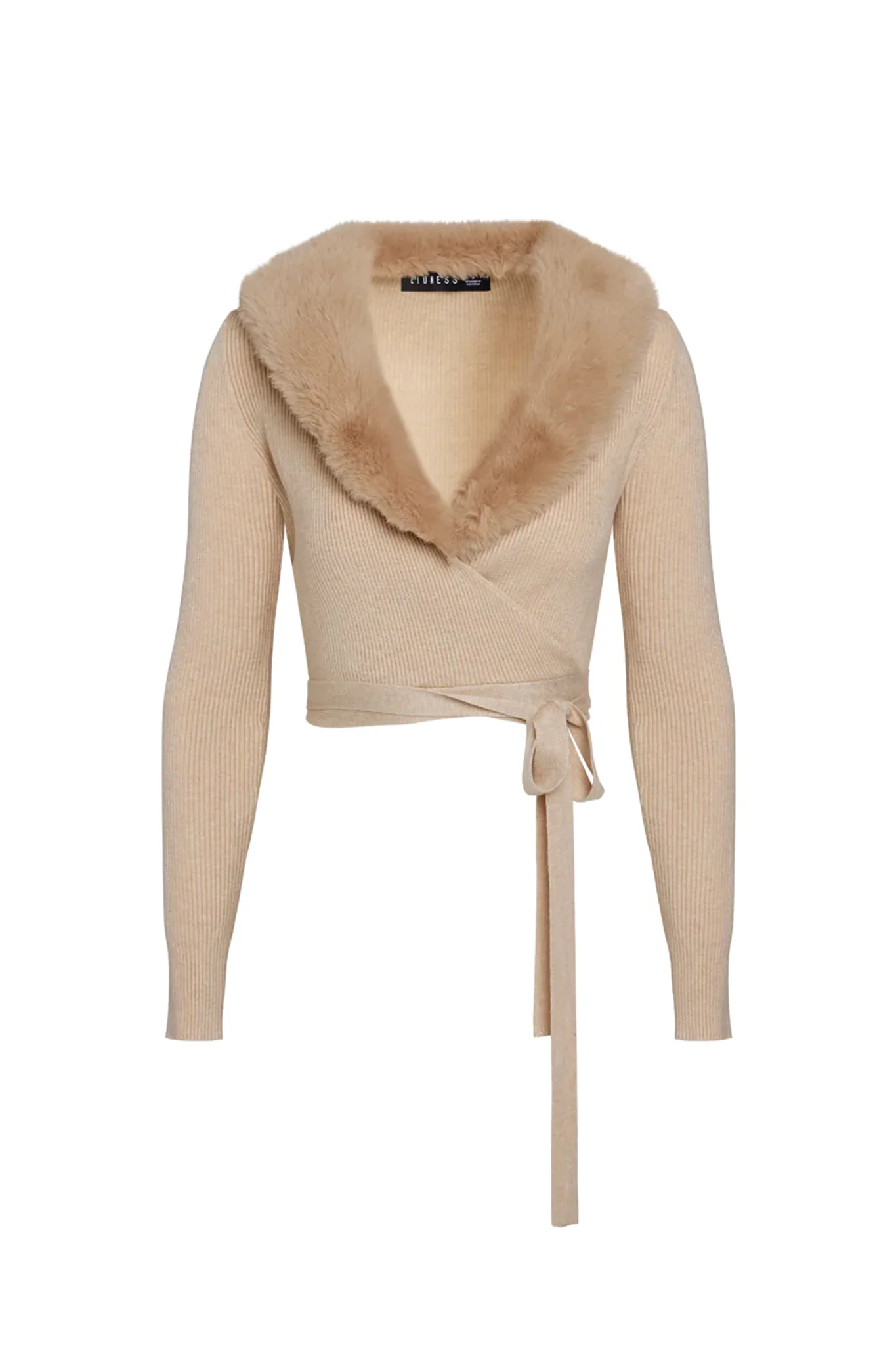 LIONESS Off Duty Wrap Top Beige - Image 3