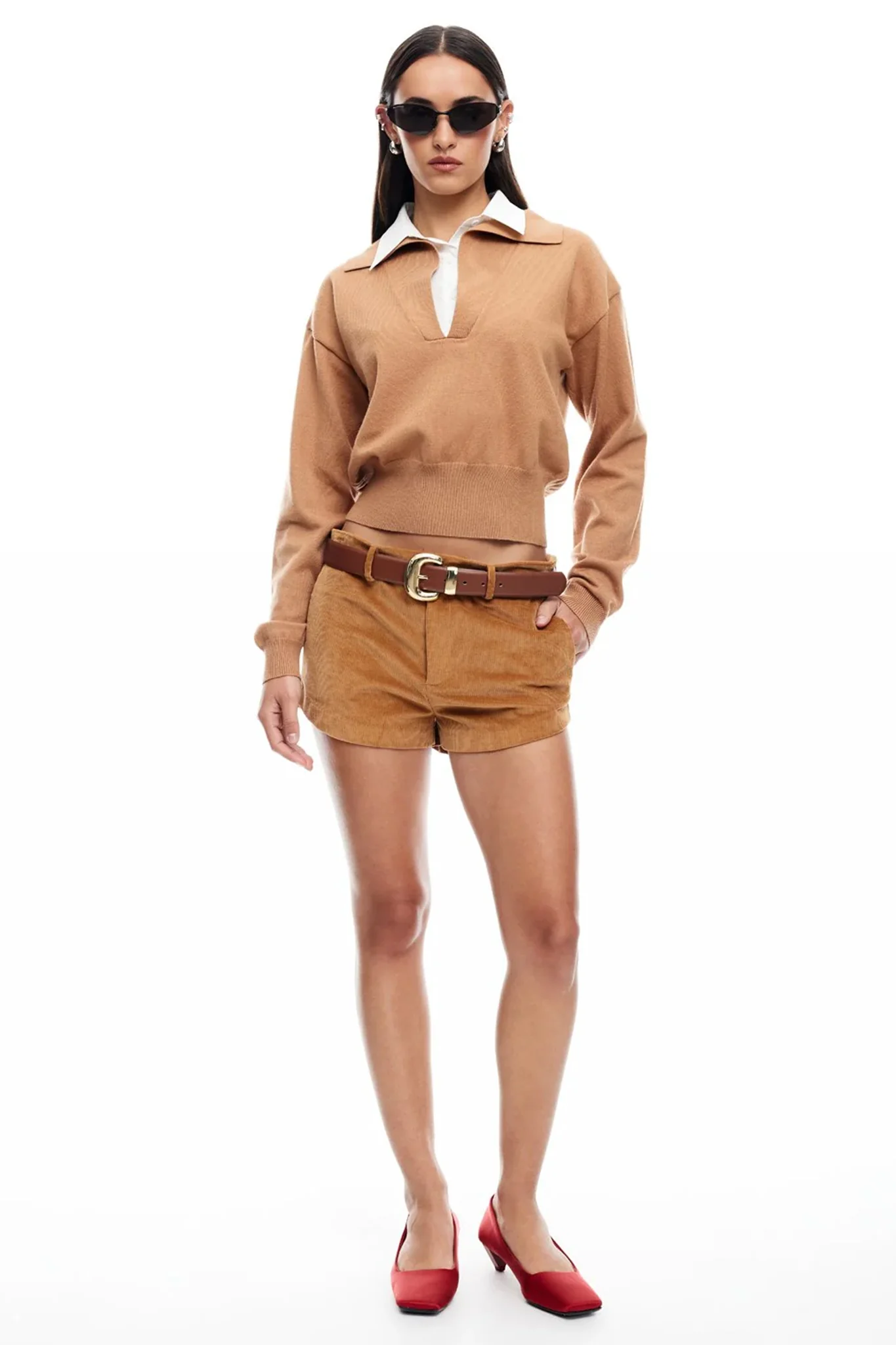 LIONESS Racquet Club Knit Sweater Camel - Image 5