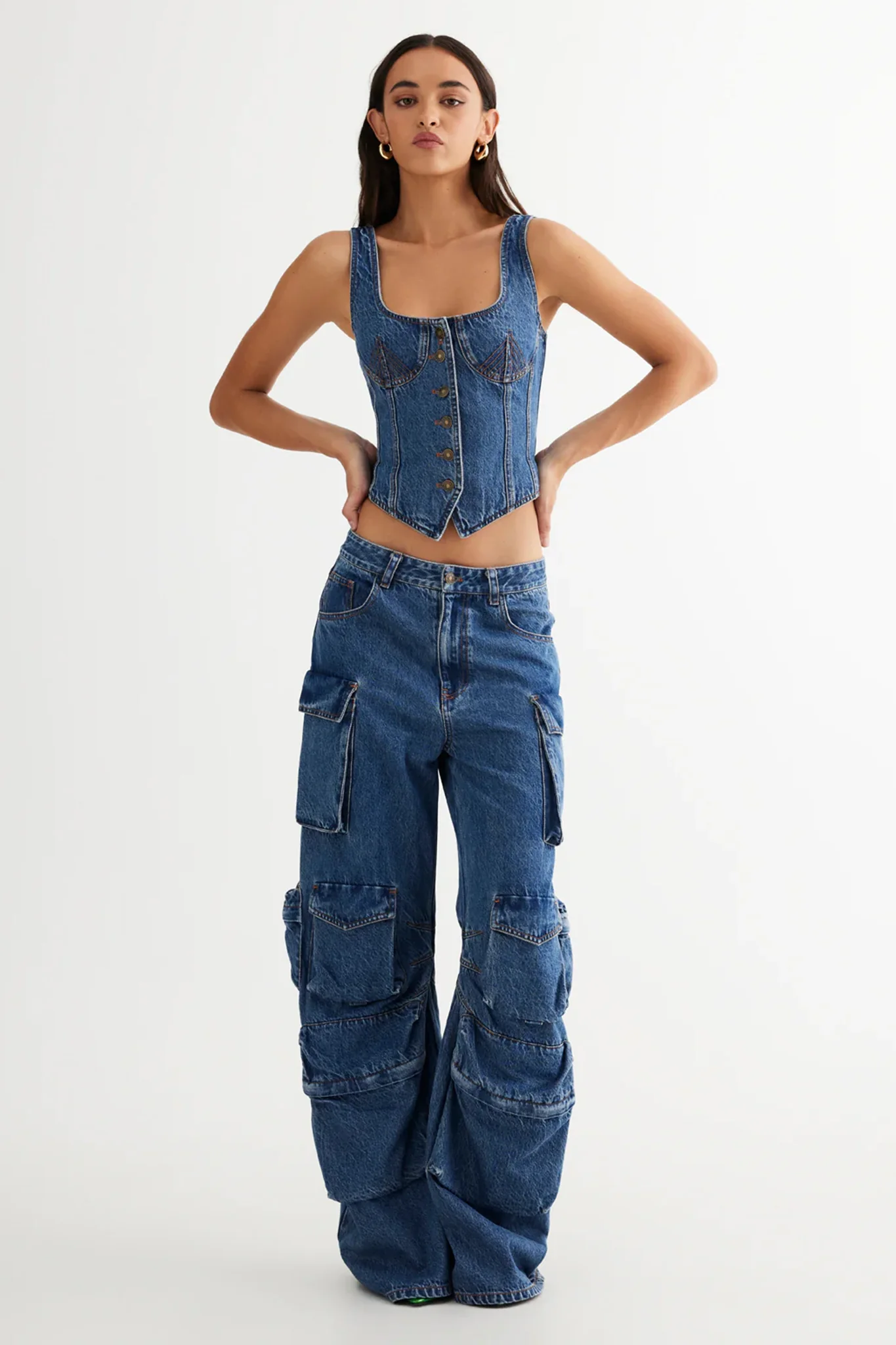 LIONESS Smokeshow Jeans Blue Denim - Image 3
