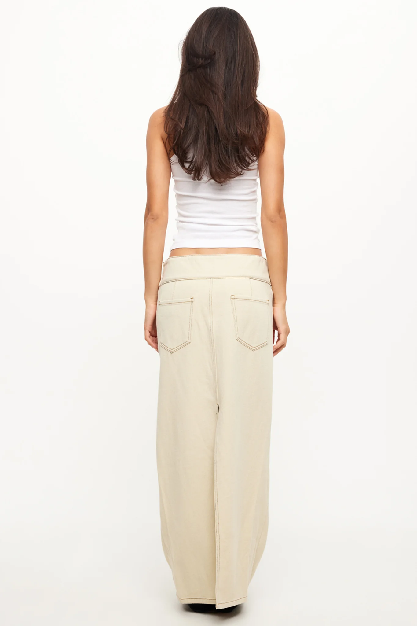 LIONESS Uma Denim Midi Skirt Ecru - Image 5