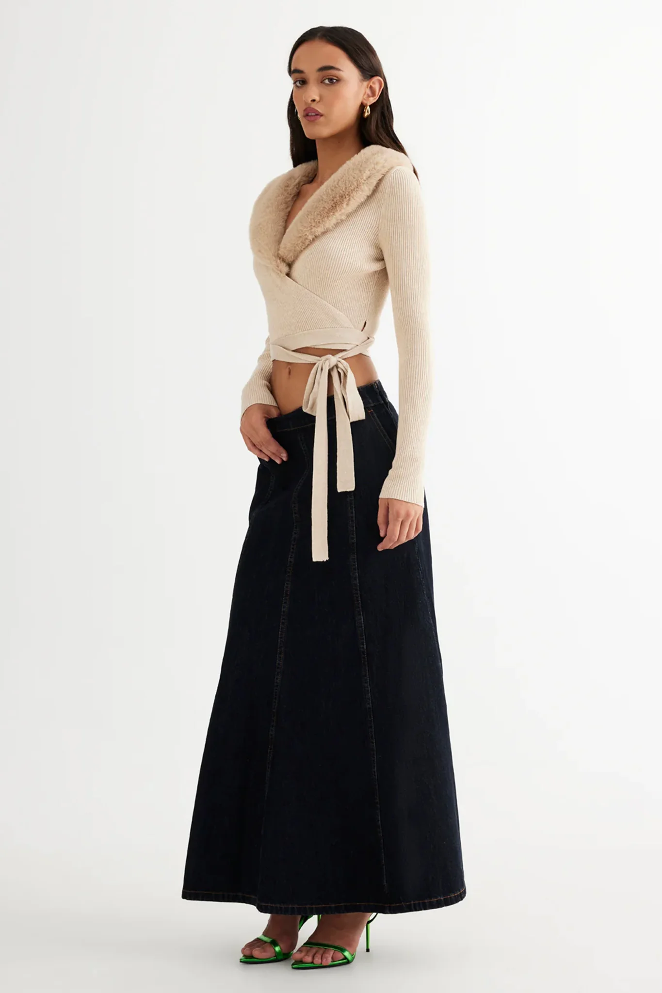 LIONESS Wyoming Denim Skirt Dark Denim - Image 3