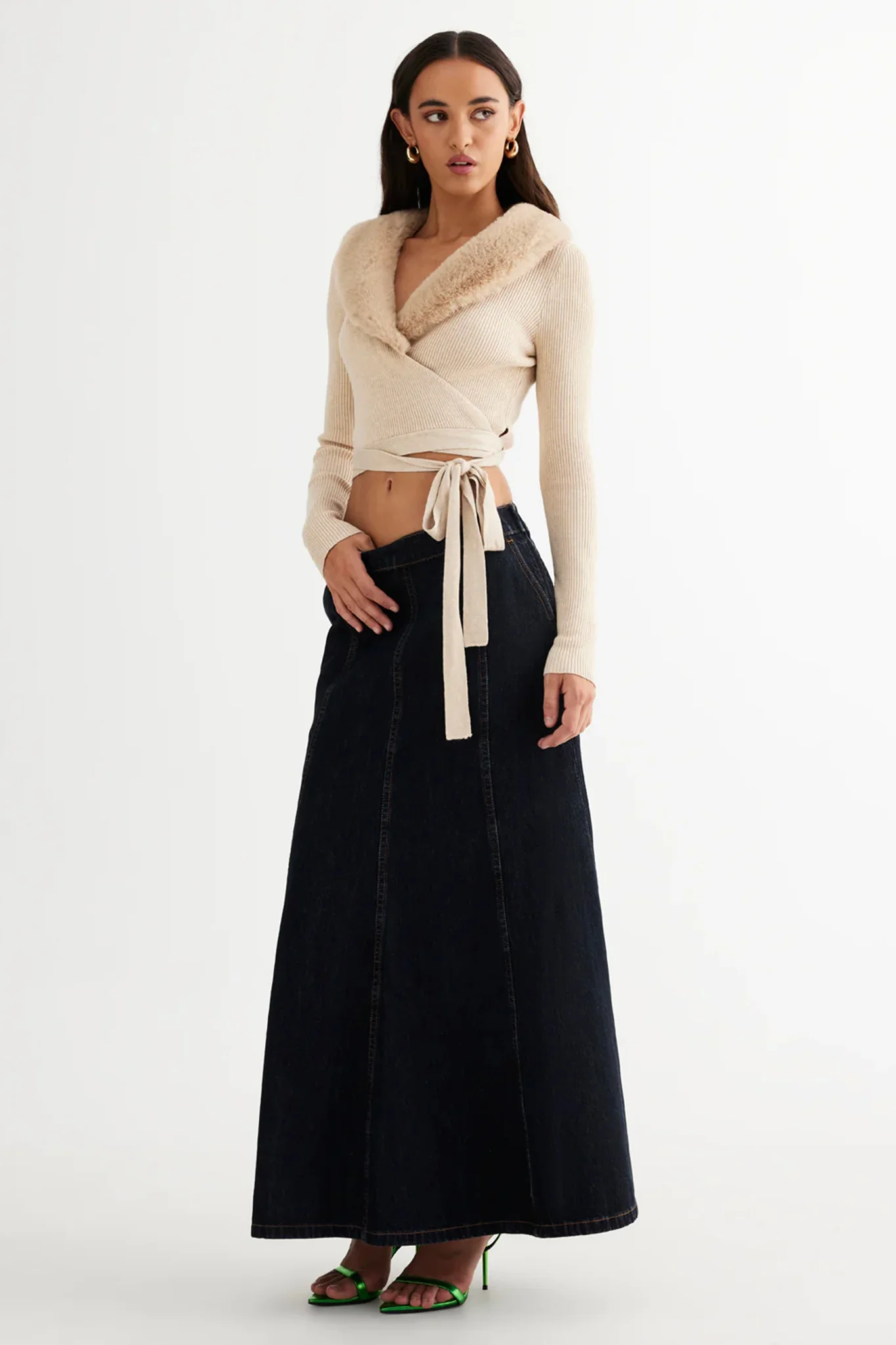 LIONESS Wyoming Denim Skirt Dark Denim - Image 5