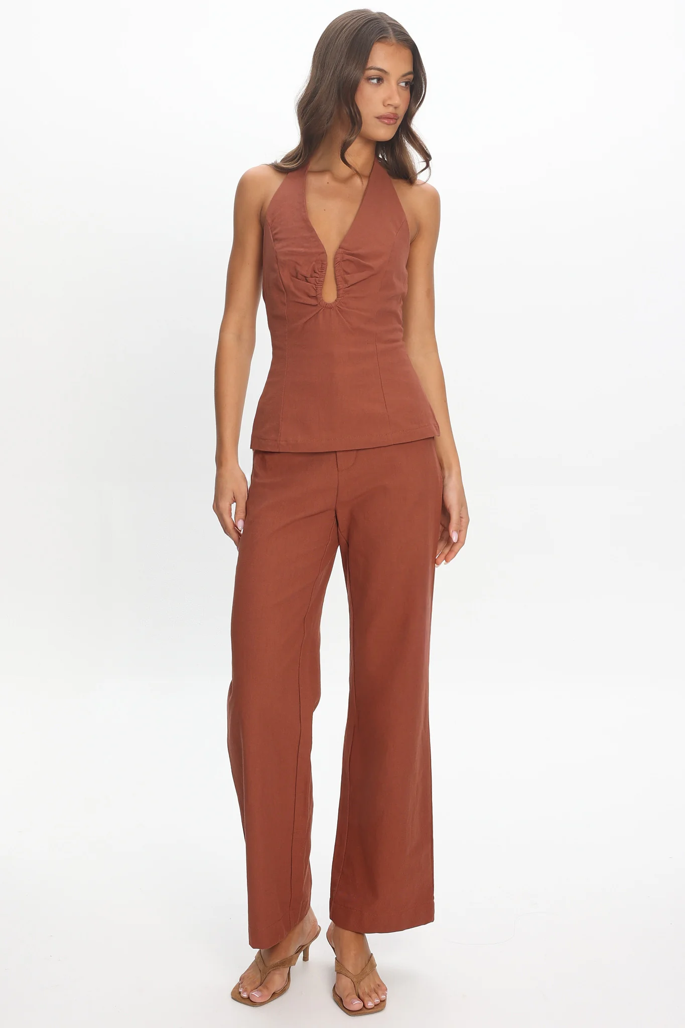 Lioren Wide Leg Pants Chocolate - Image 2