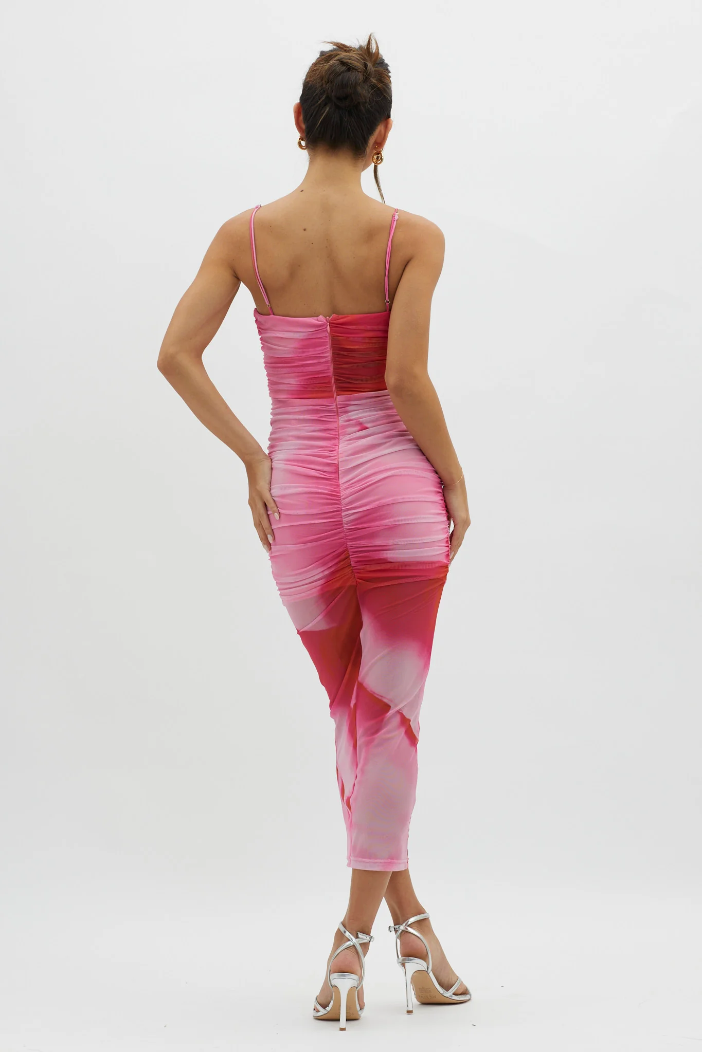 Logan Cami Strap Midi Dress Abstract Pink - Image 2