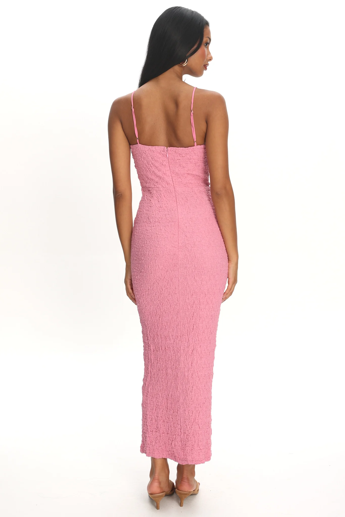 Logan Cami Strap Midi Dress Embellished Pink - Image 2
