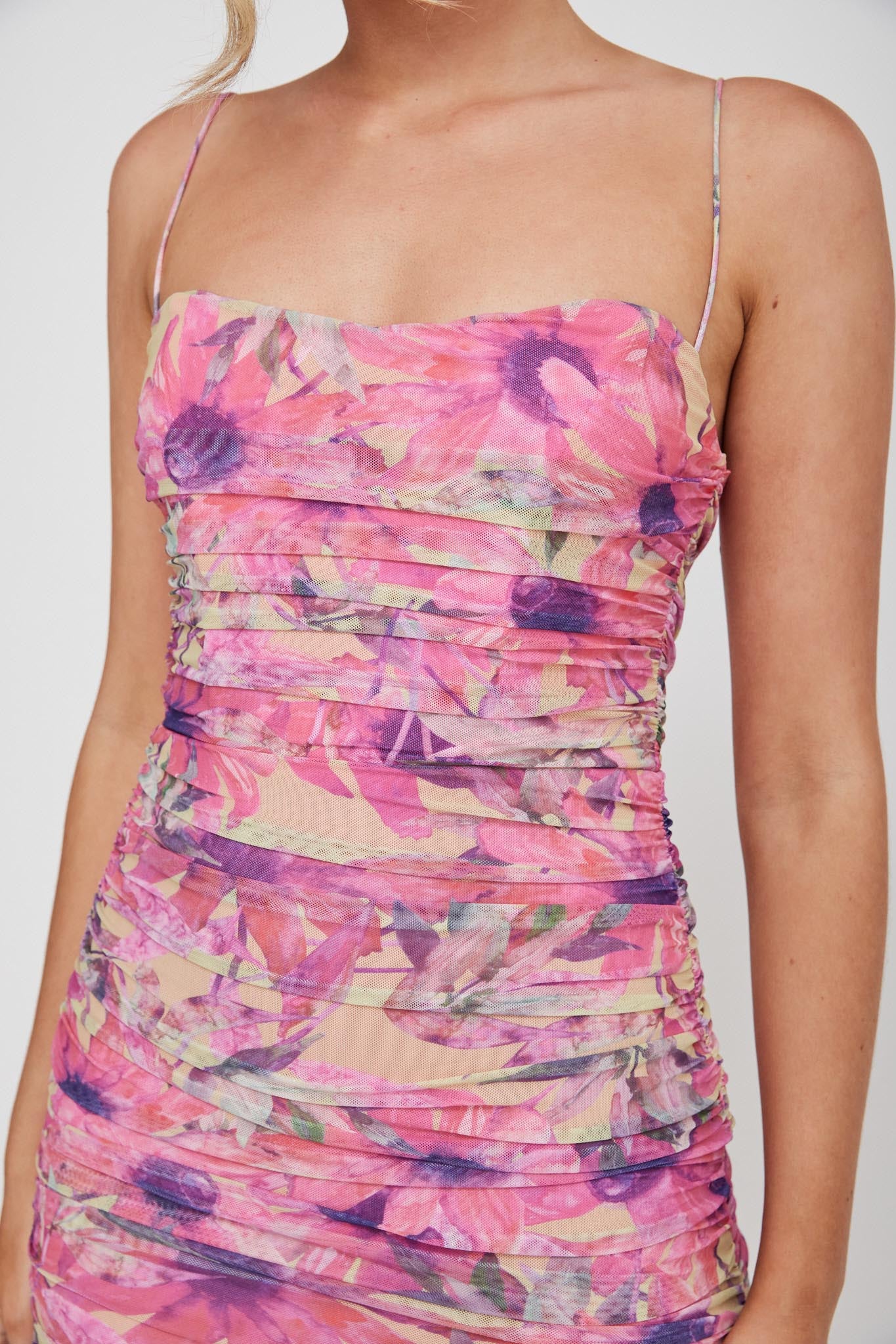 Logan Cami Strap Midi Dress Flower Pink - Image 4