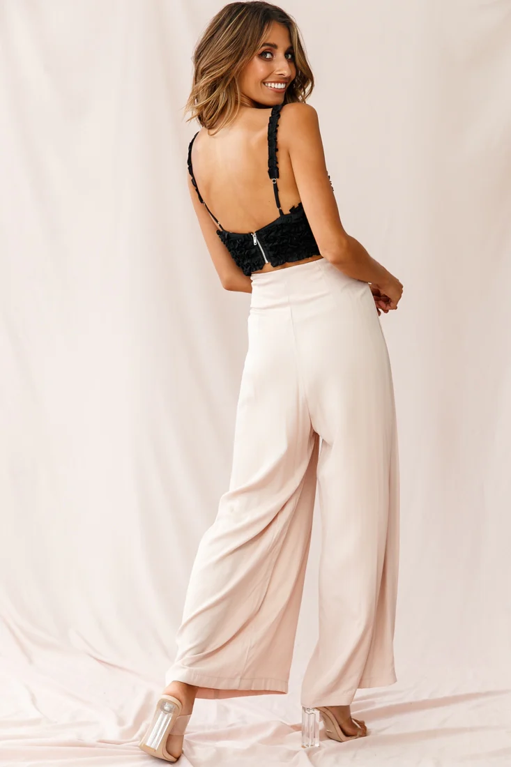 Lolita Frill Embellished Crop Top Black - Image 3
