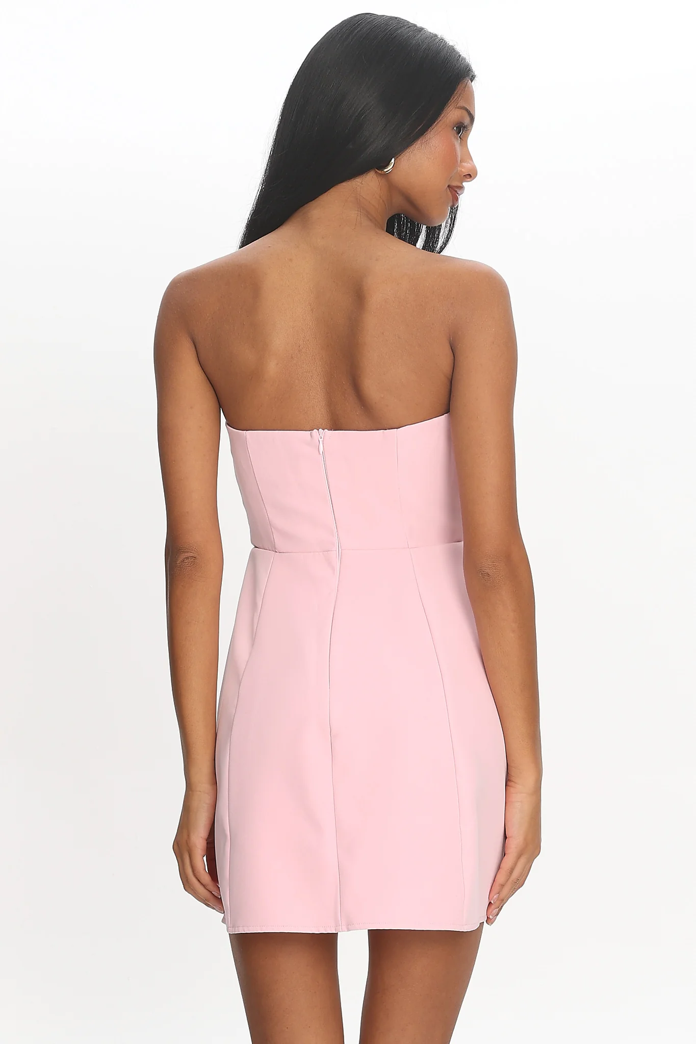 Lollipop Strapless Bow Bust Mini Dress Pink Sorbet - Image 3