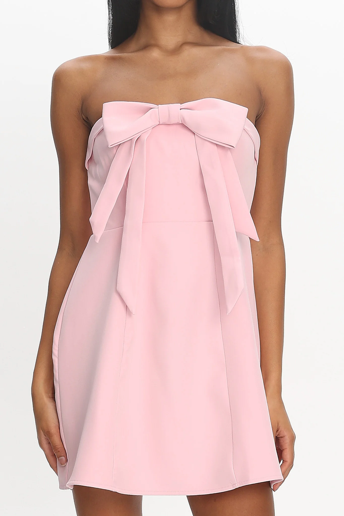 Lollipop Strapless Bow Bust Mini Dress Pink Sorbet - Image 4