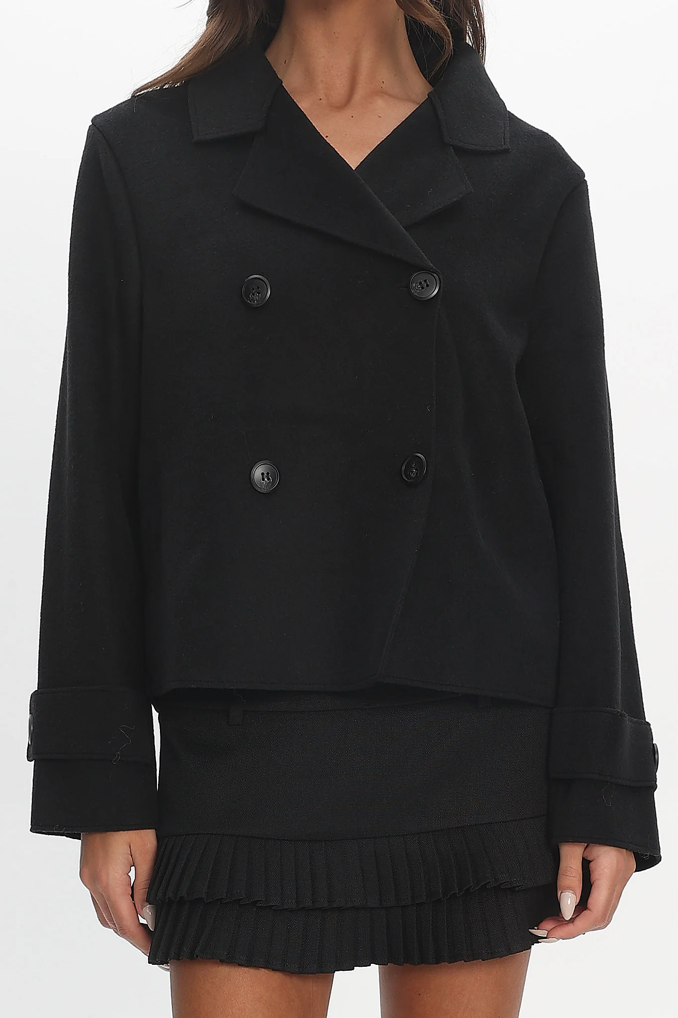 London Night Double-Breasted Coat Black - Image 4