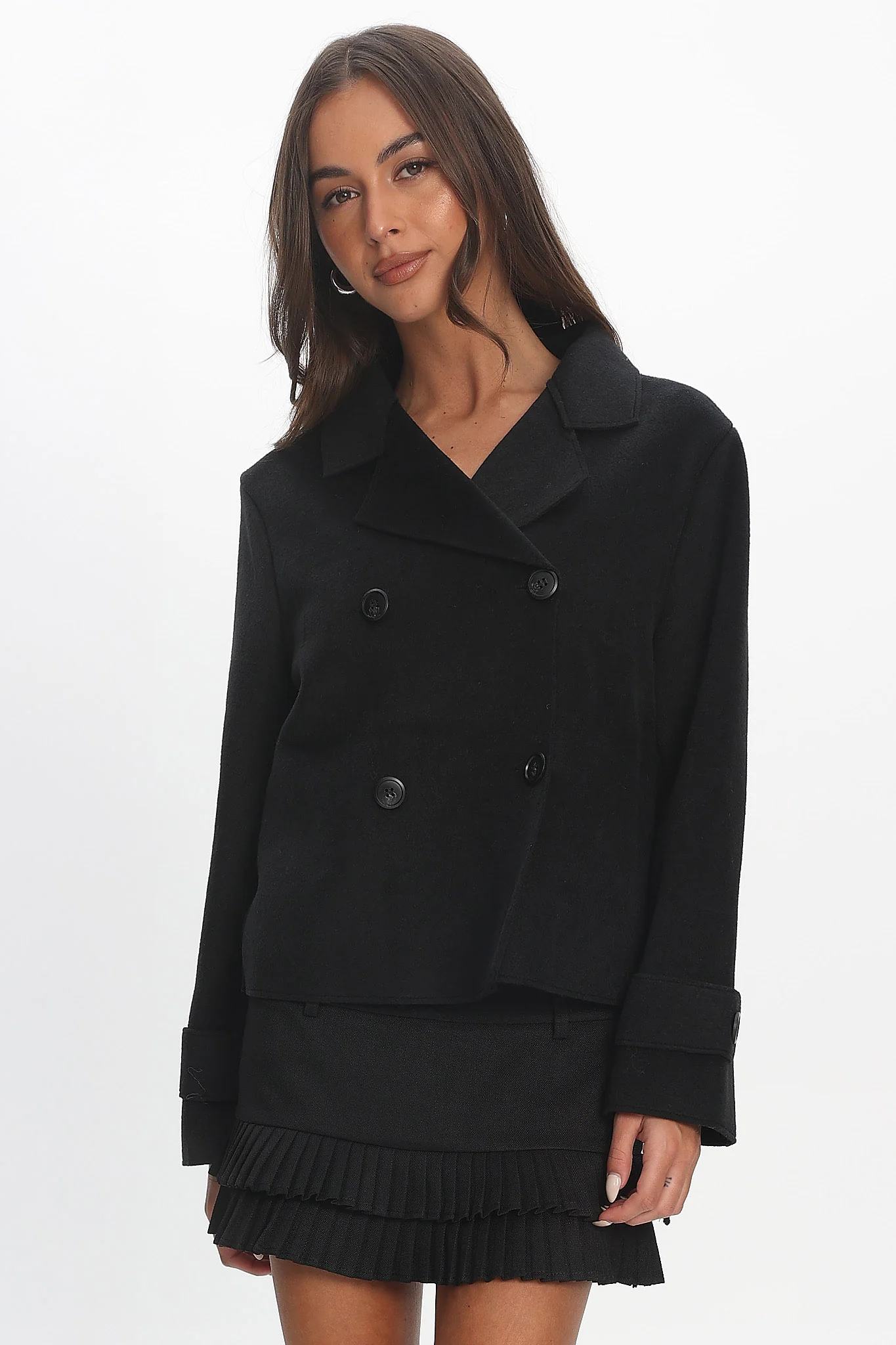 London Night Double-Breasted Coat Black - Image 5