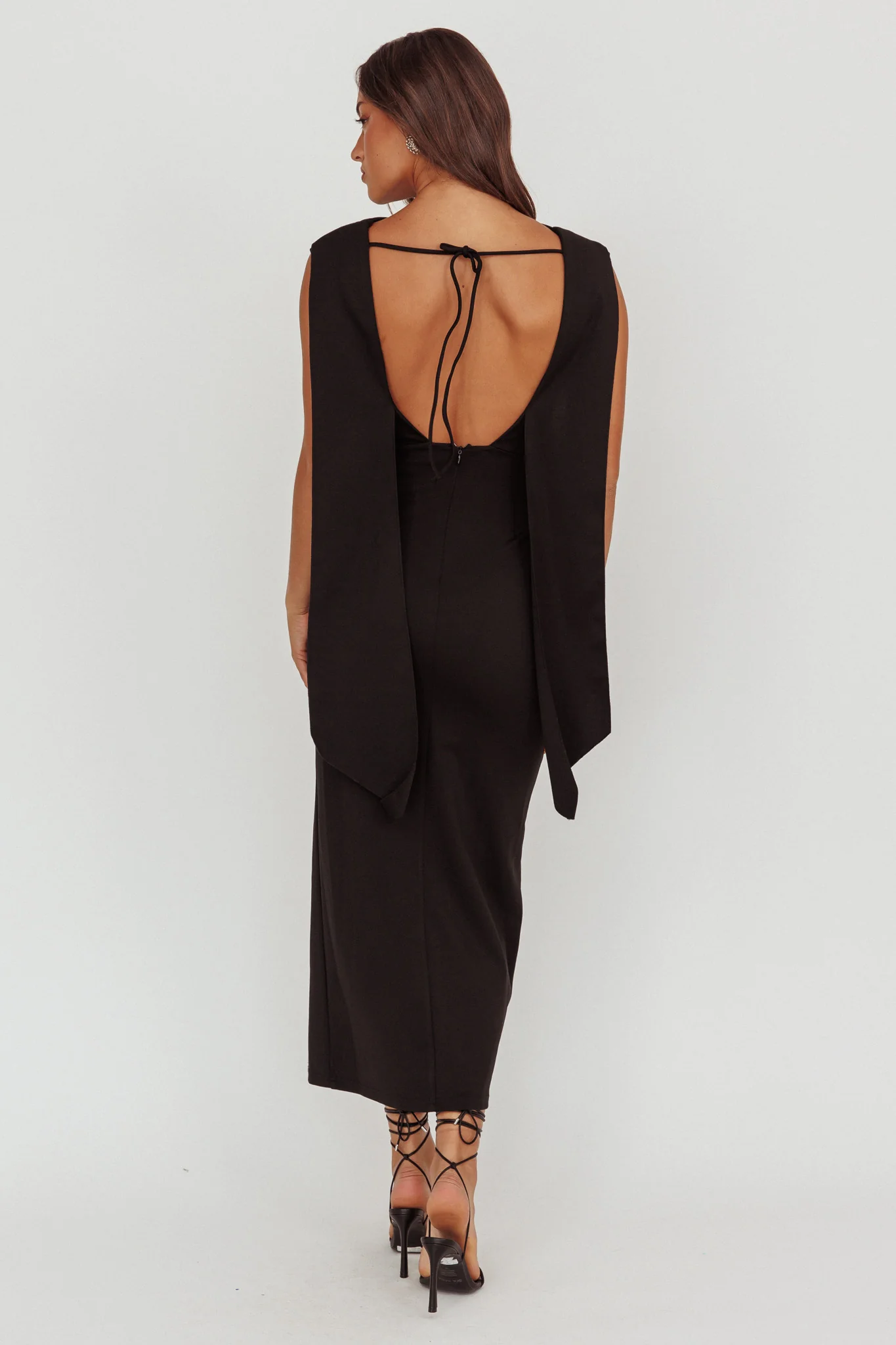 Looks Of Love Shoulder Sash Maxi Dress Black - Image 2