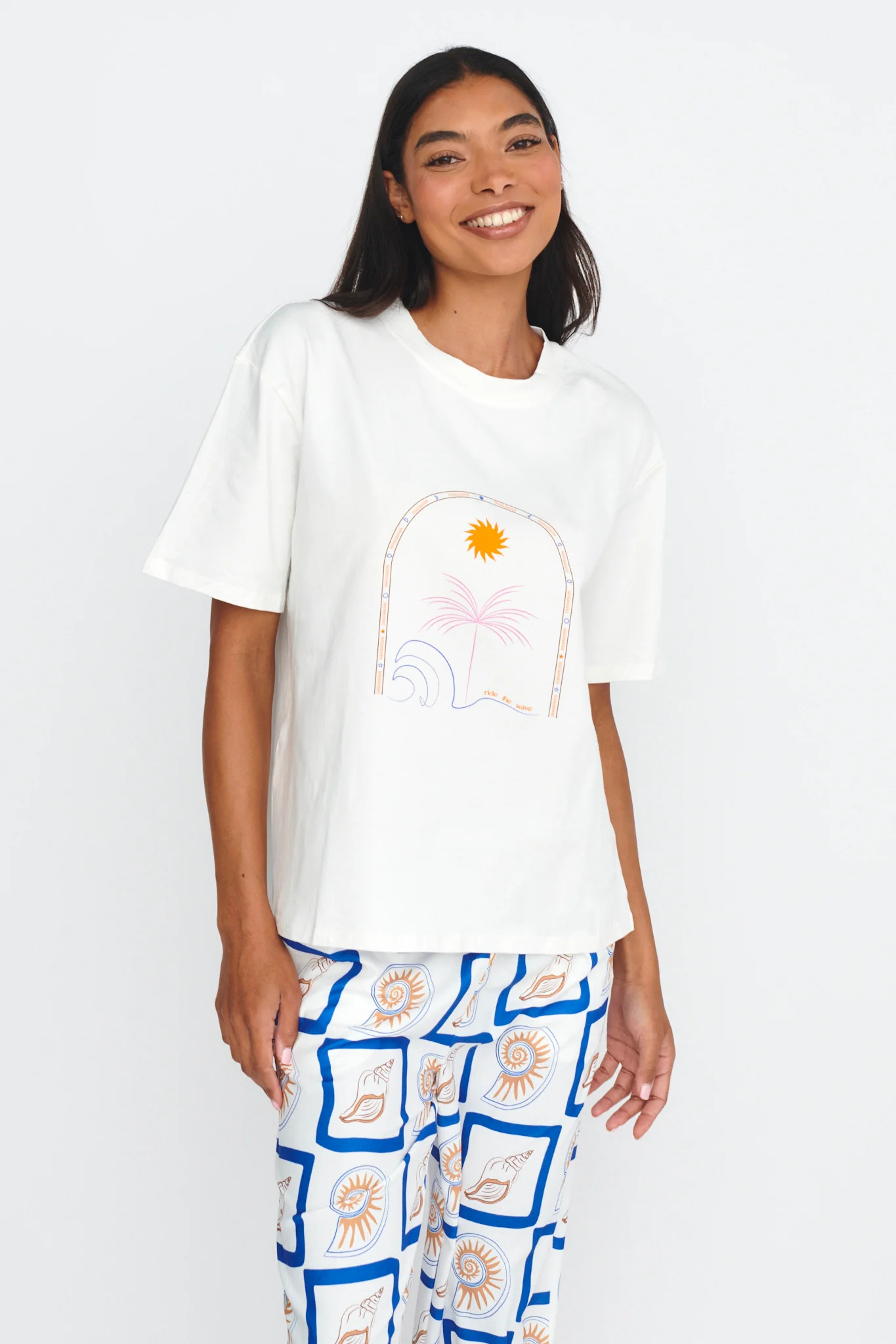 LOST IN LUNAR Ride The Wave Tee White - Image 5