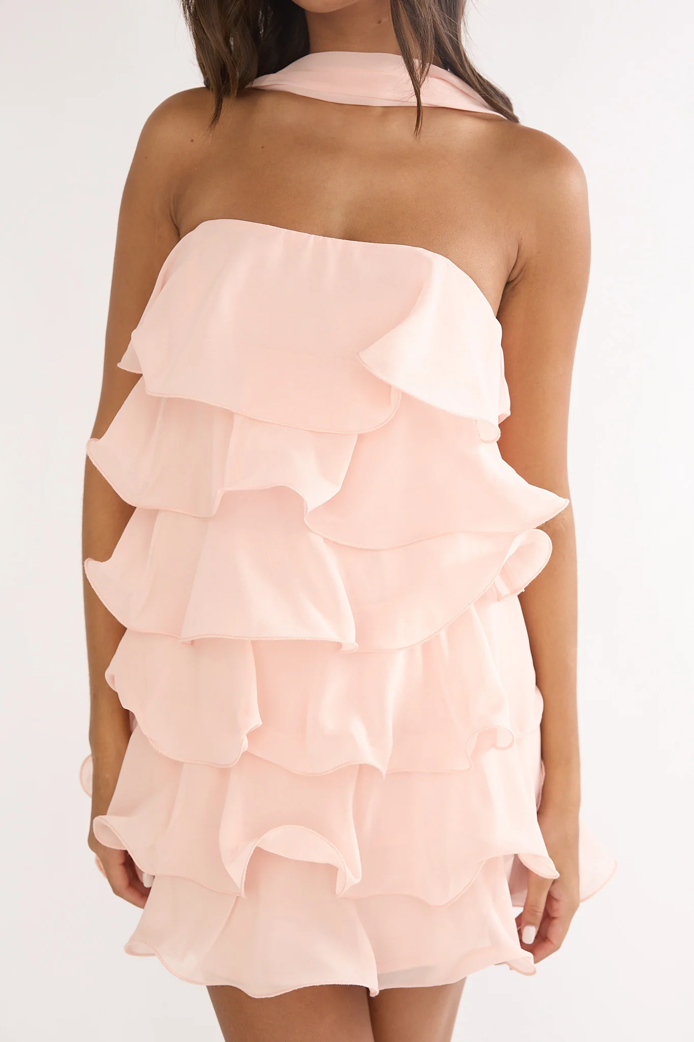 Love Note Strapless Layered Mini Dress Pink - Image 3