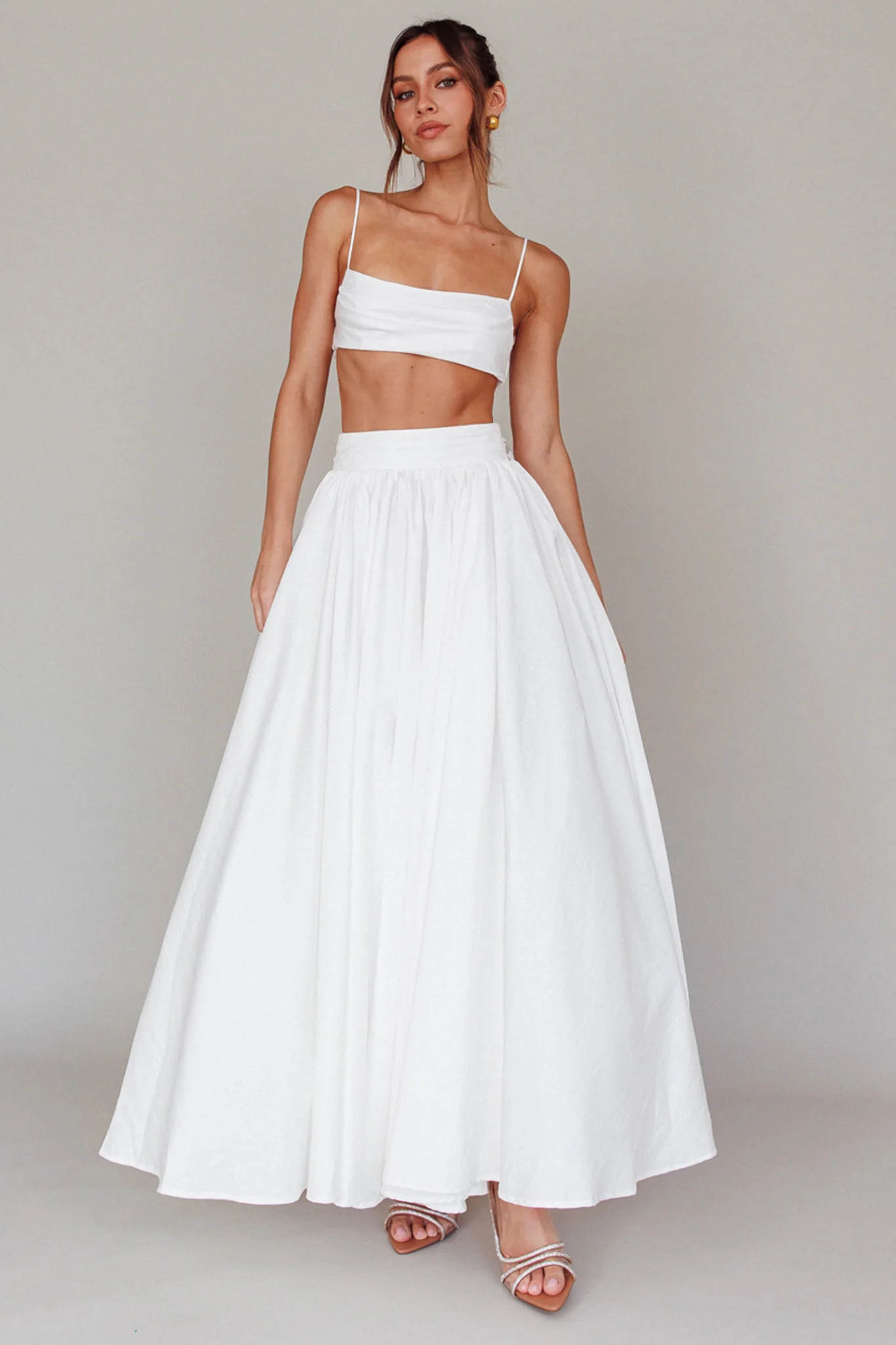 Love Songs Tied Back Maxi Skirt White - Image 5