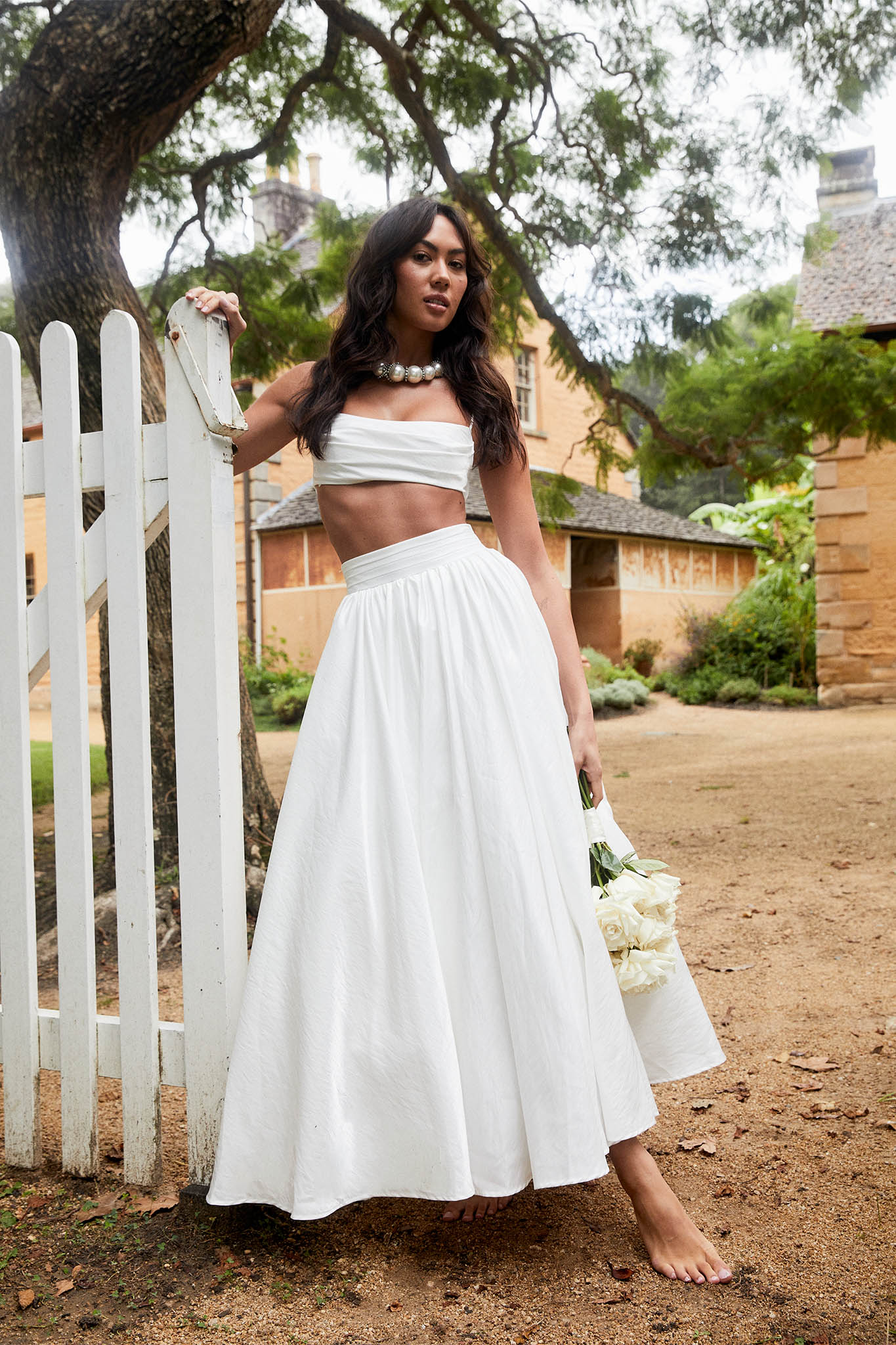 Love Songs Tied Back Maxi Skirt White - Image 7