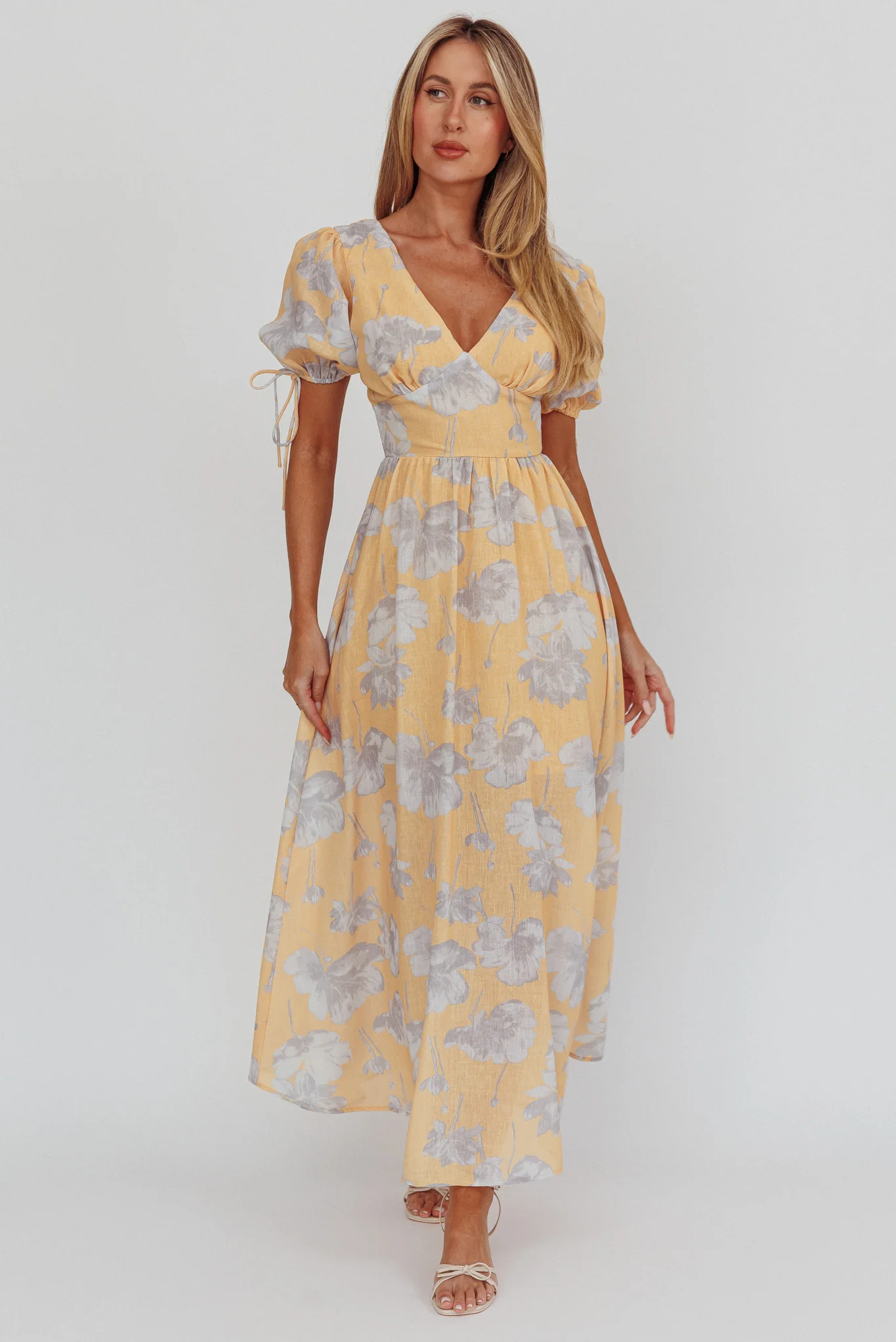 Loveberry Puff Sleeve A-Line Maxi Dress Pumpkin - Image 4
