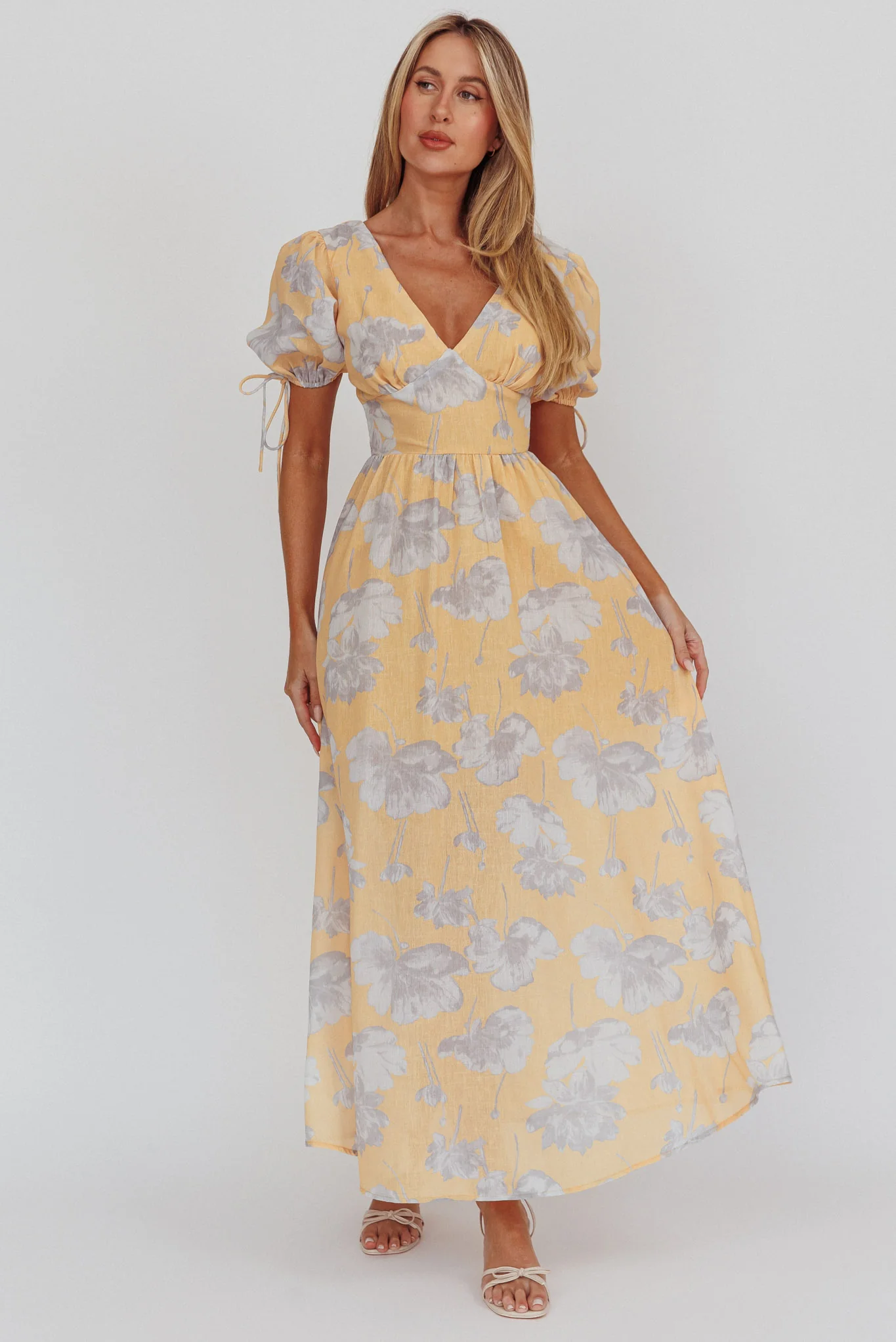 Loveberry Puff Sleeve A-Line Maxi Dress Pumpkin - Image 6