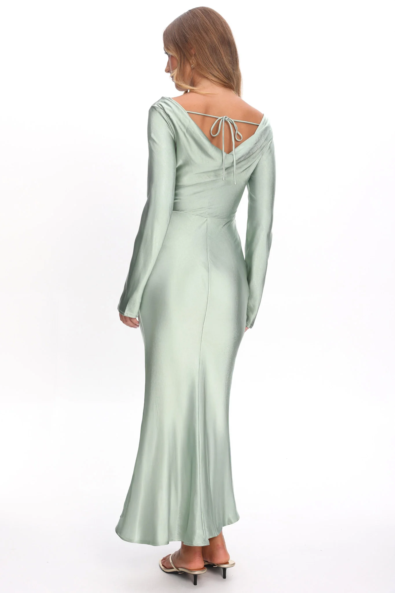 Loveland Cowl Back Midi Dress Sage - Image 3