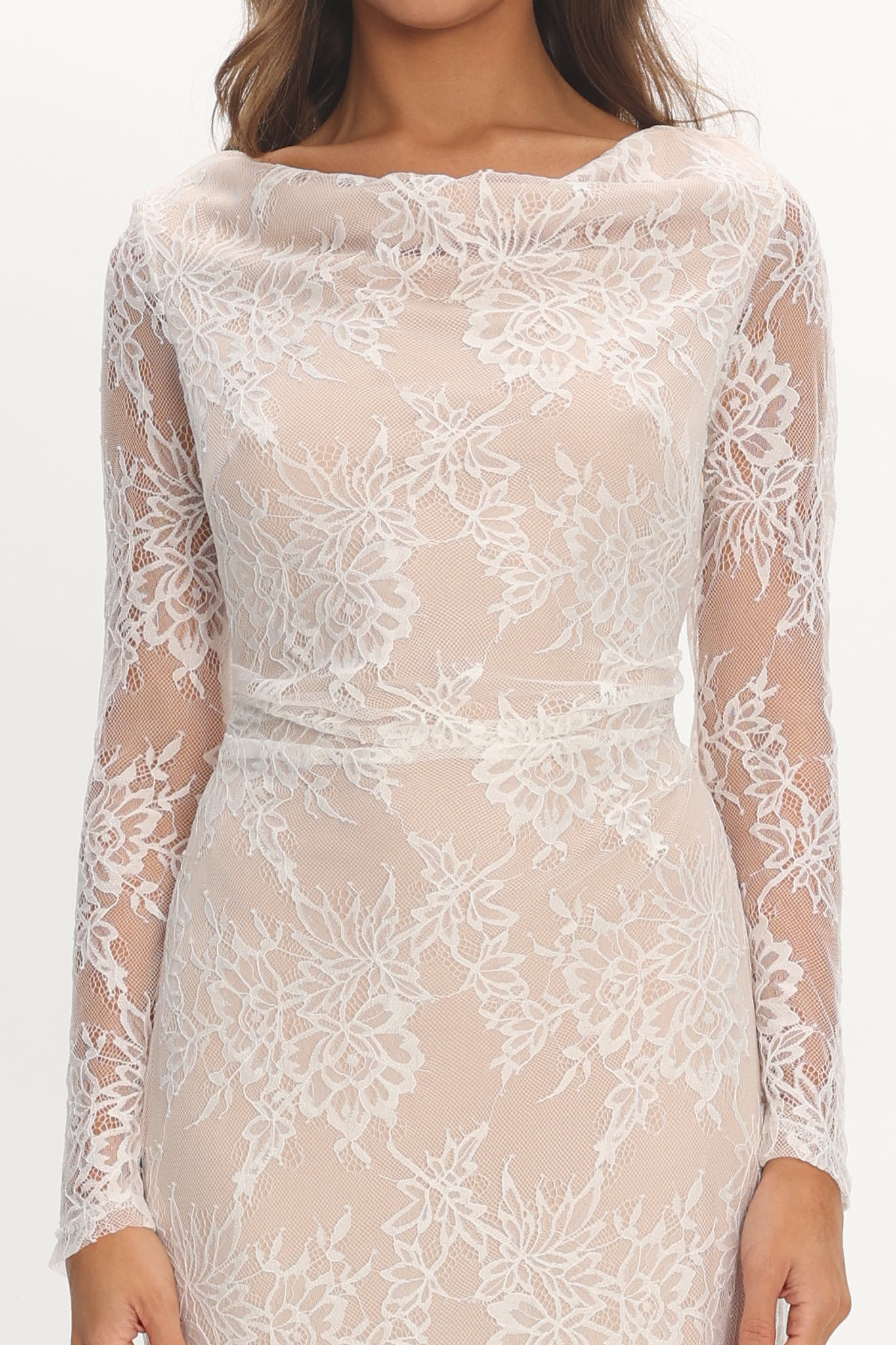 Loveland Off-Shoulder Lace Maxi Dress White - Image 4
