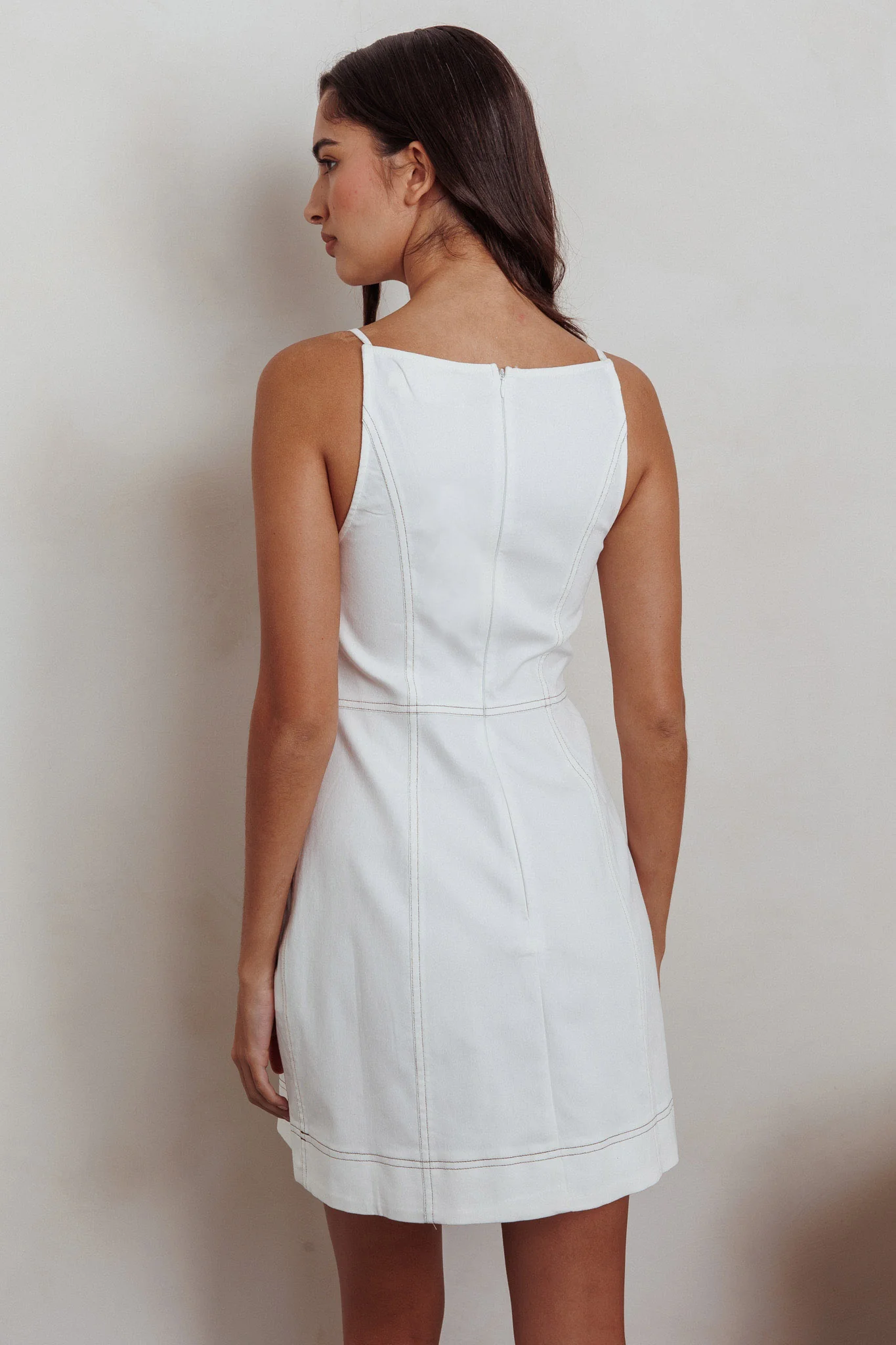 Love's Embrace Button Front Mini Dress Milk - Image 3