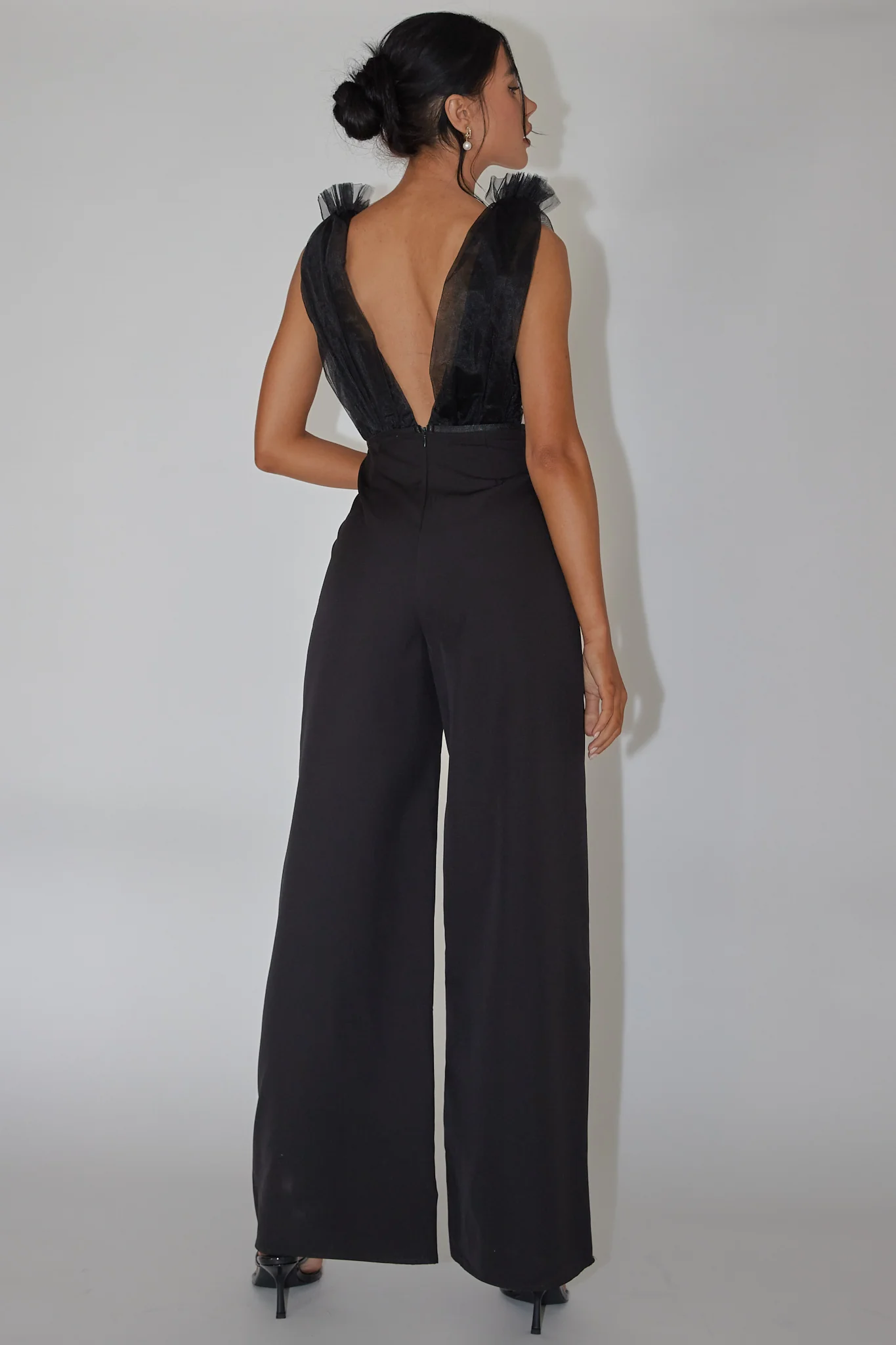 Lovinia Mesh Bodice Jumpsuit Black - Image 2