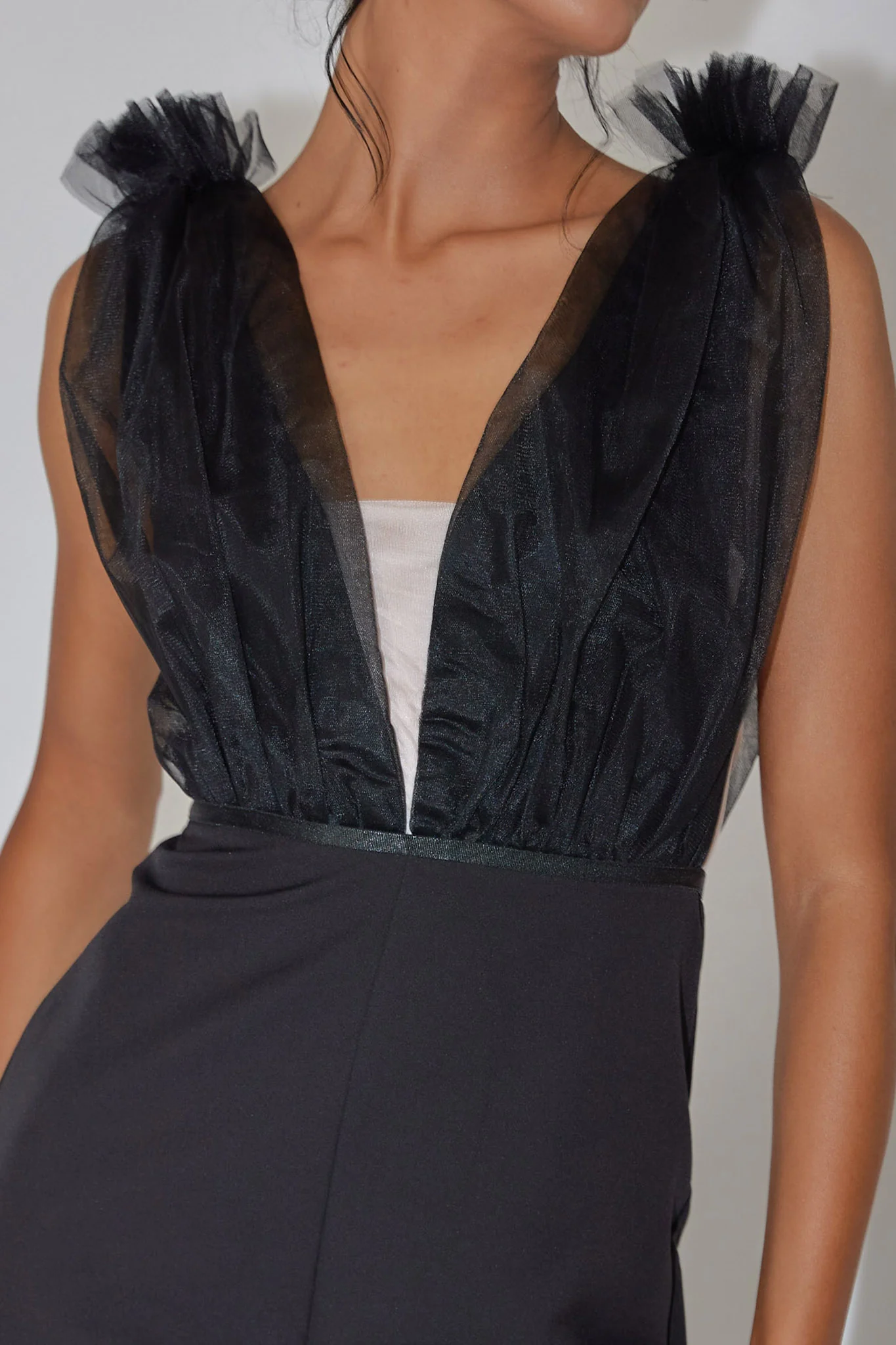 Lovinia Mesh Bodice Jumpsuit Black - Image 4