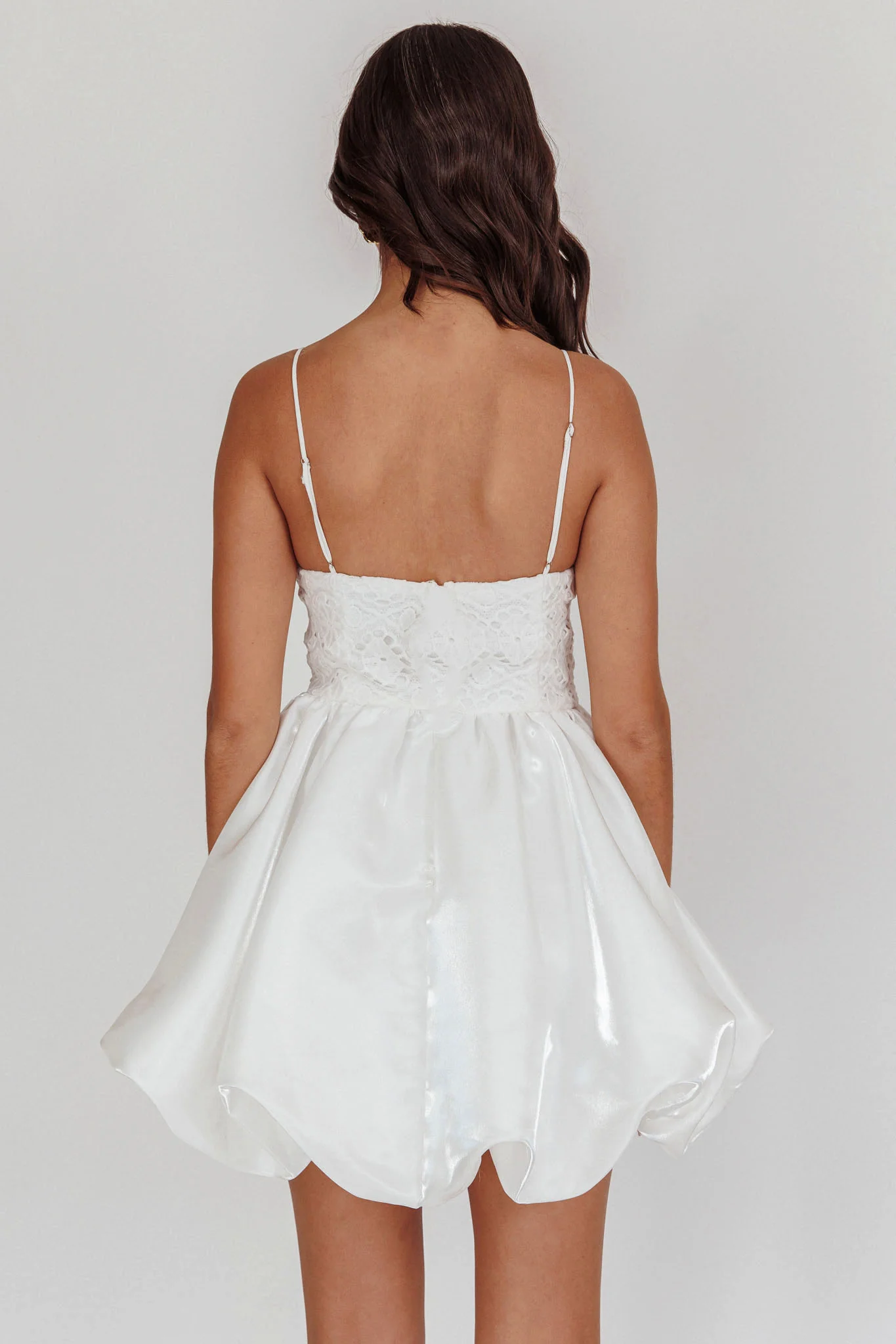 Lucia Bubble Skirt Mini Dress White - Image 2