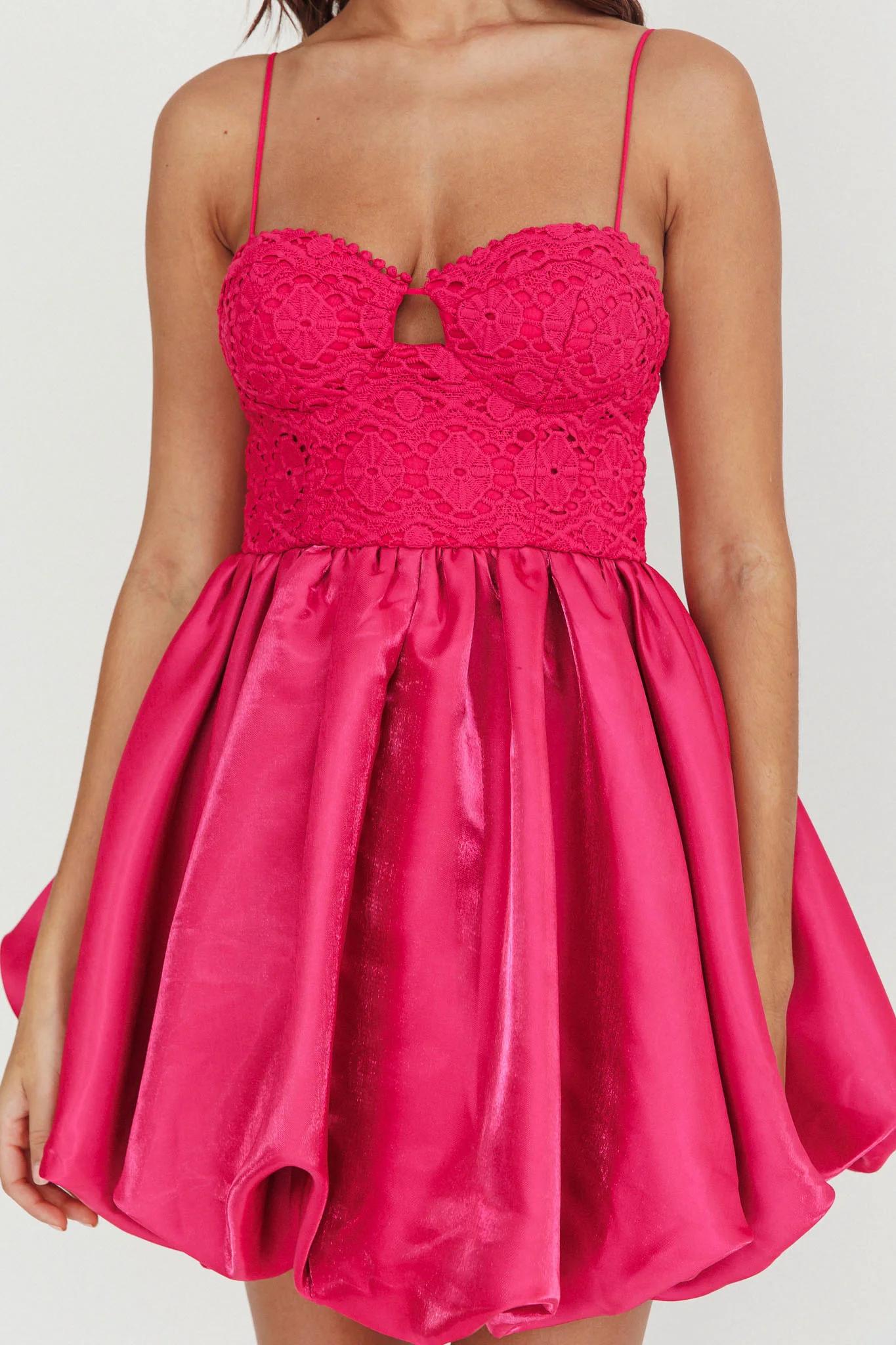 Lucia Bubble Skirt Mini Dress Hot Pink - Image 4