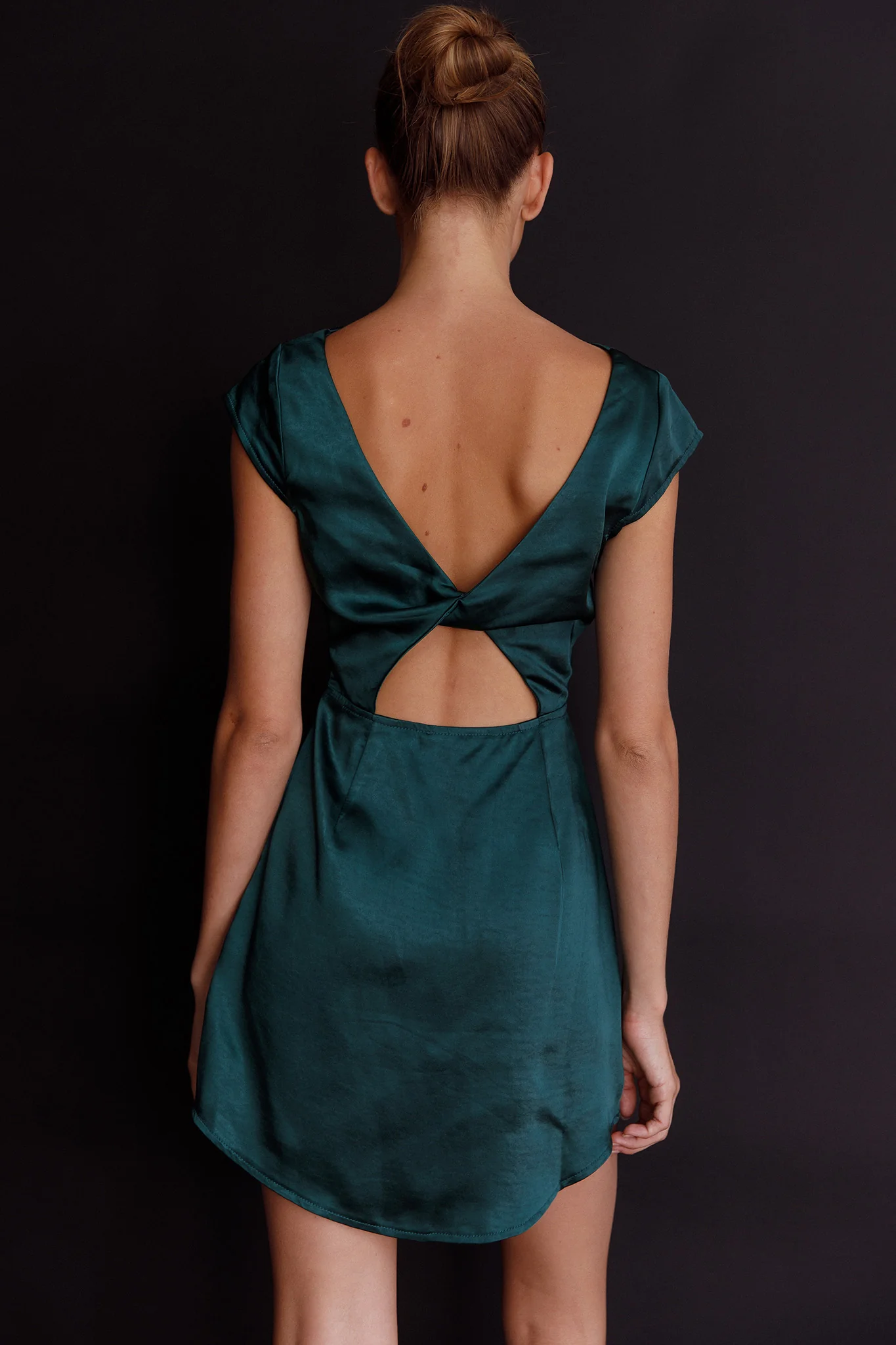 Lucinda Twist Back Mini Dress Jade - Image 9