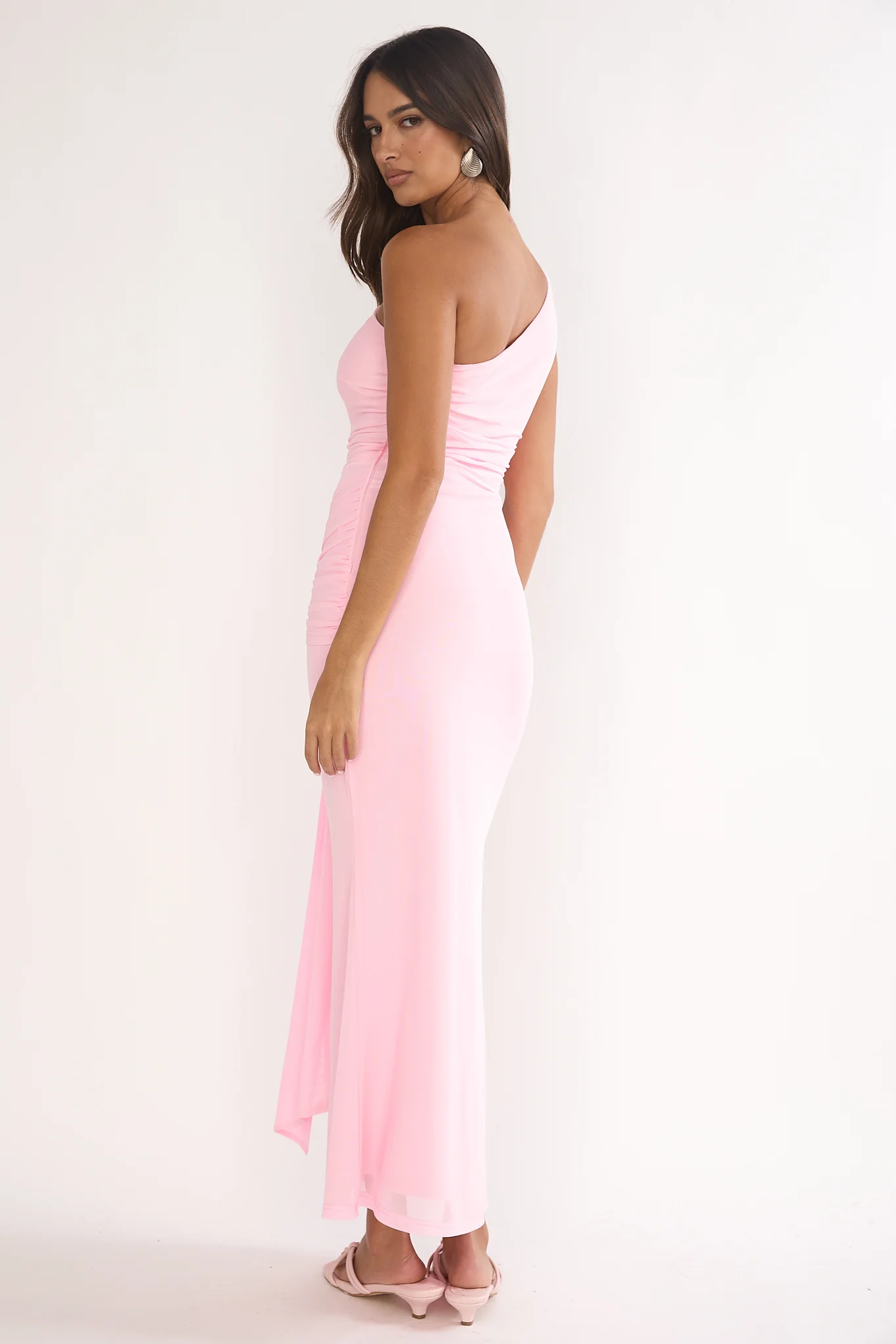 Luli One-Shoulder Cut-Out Maxi Dress Pink - Image 2