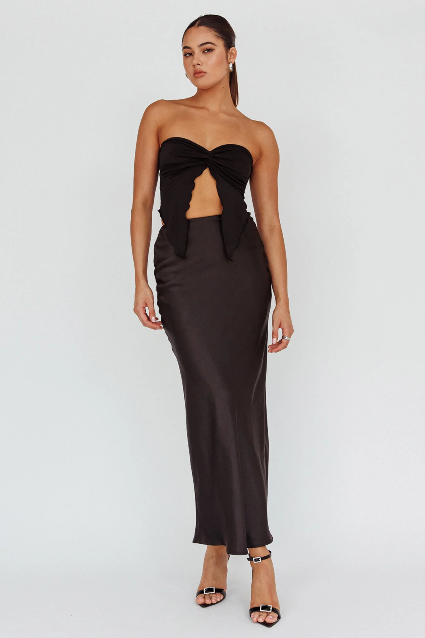 Lulu Strapless Crop Top Black - Image 3