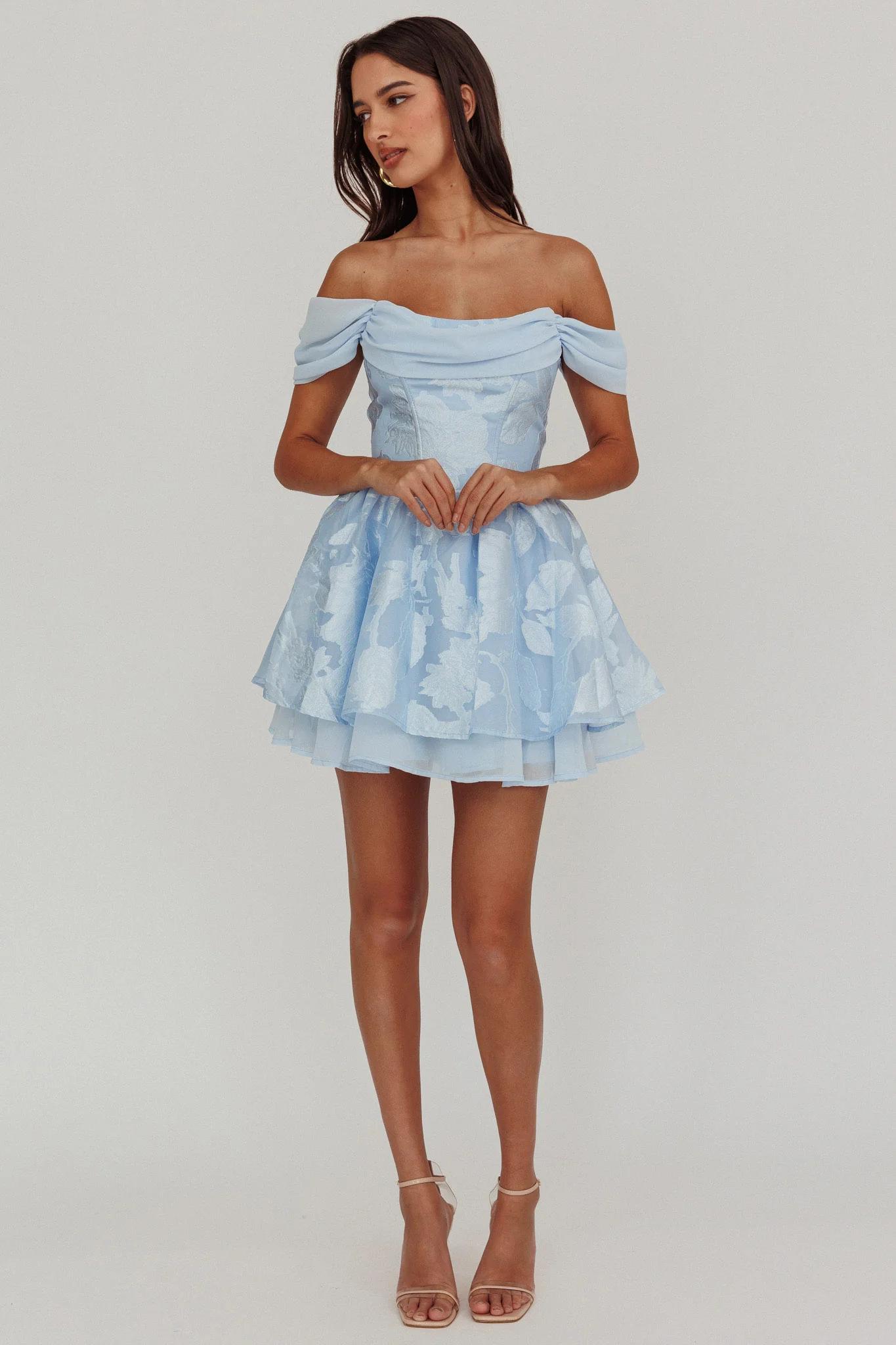 Lusting Off-Shoulder Mini Dress Blue - Image 2