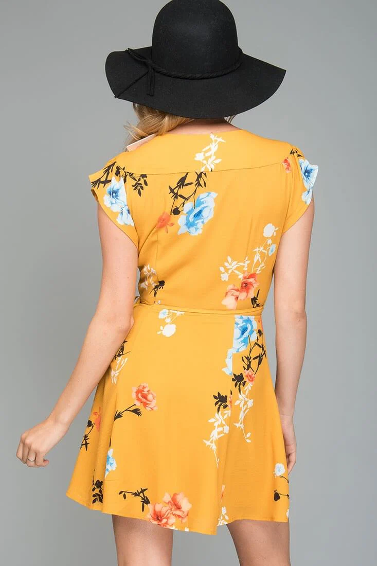 Lydia Casual Summer Dress Yellow Mustard - Image 5