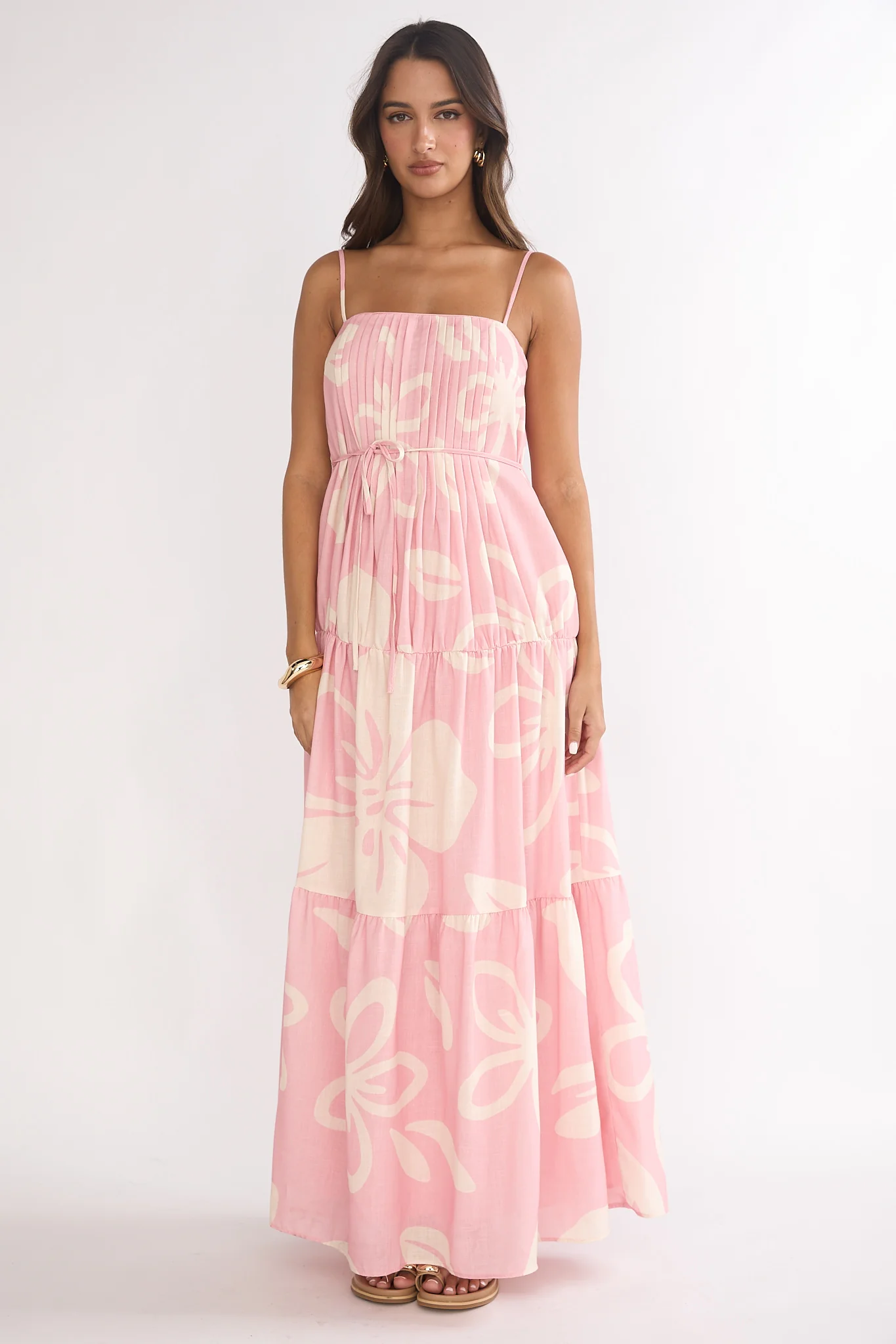 Lysette Pintuck Pleat Maxi Dress Floral - Image 5