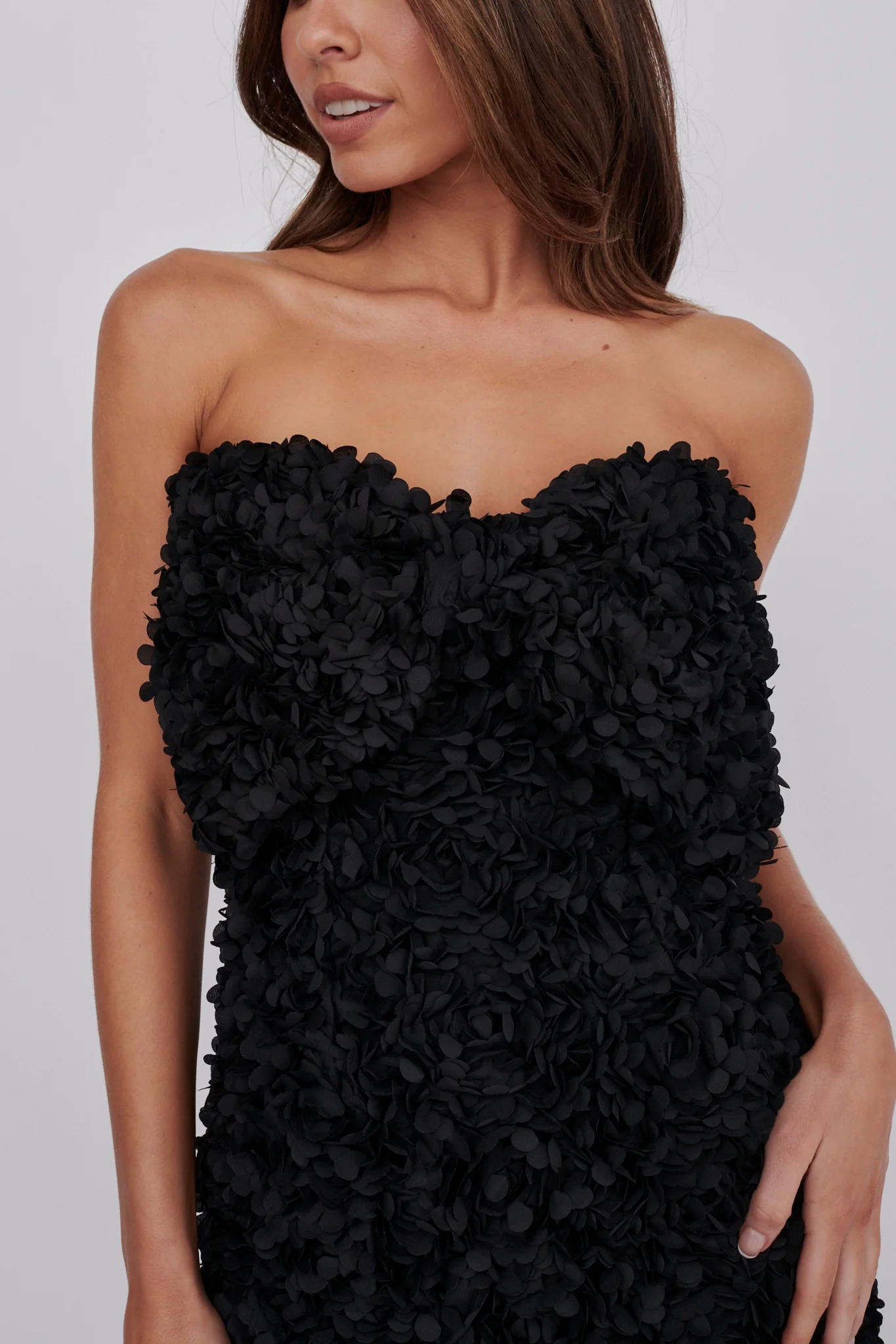 Ma Cherie Bow Bust Embellished Mini Dress Black - Image 4