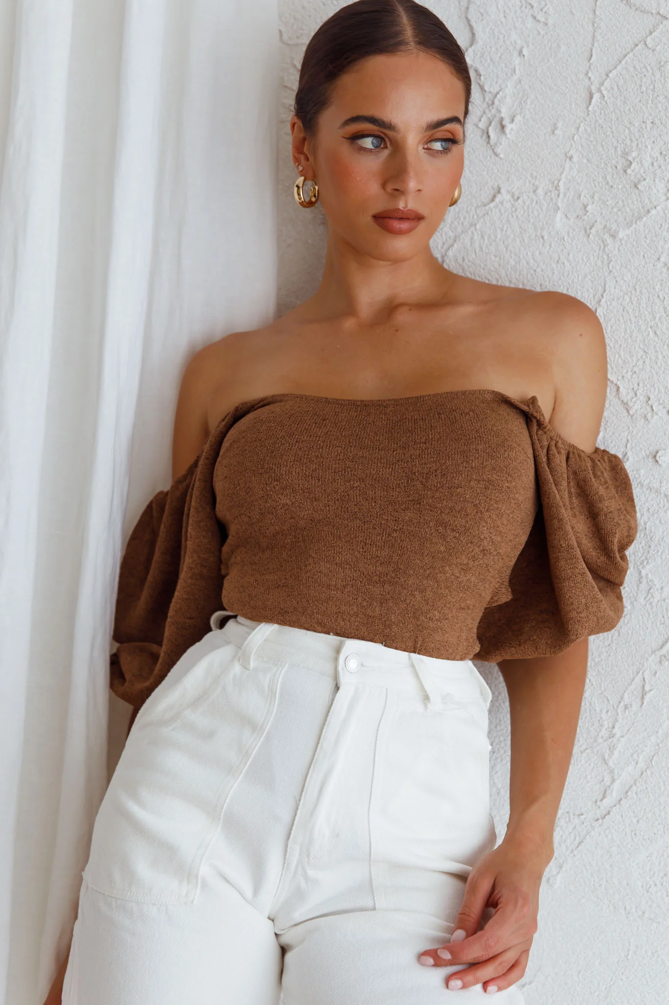 Maddi Tied Back Bodysuit Mocha - Image 3