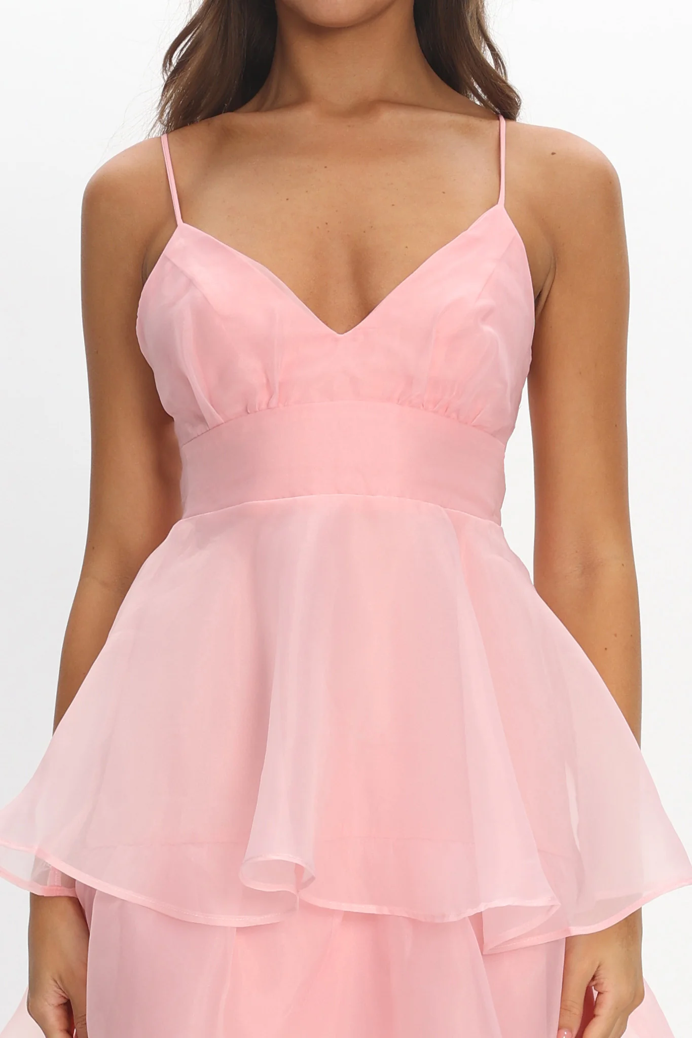 Made For You Tiered Ruffle Midi Dress Pink - Image 4