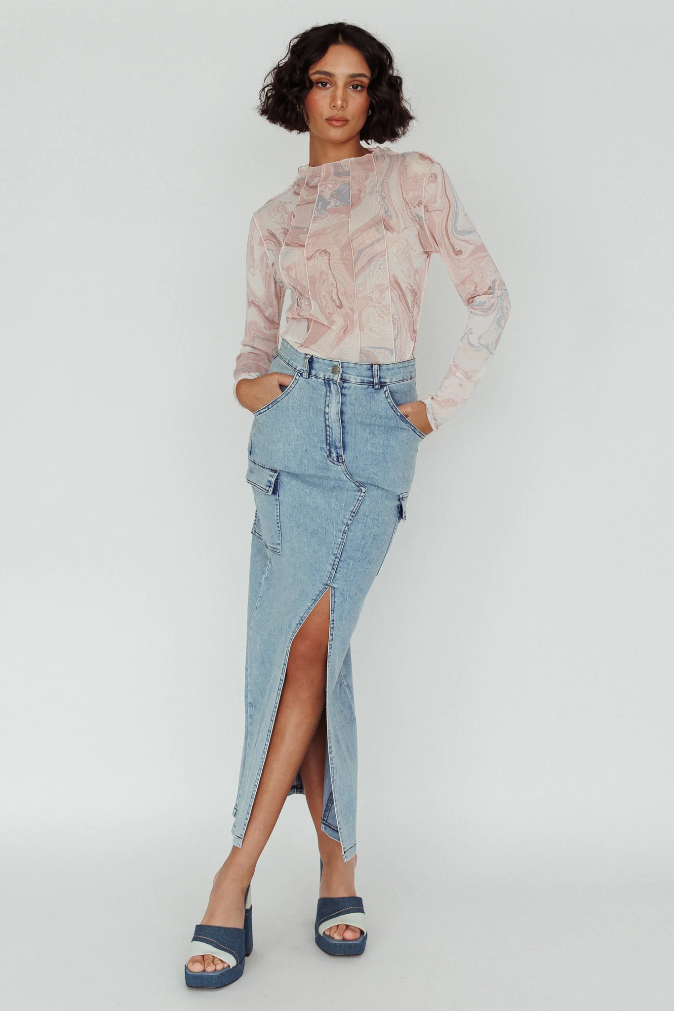 Madrid Long Sleeve Mesh Top Pink Multi - Image 5