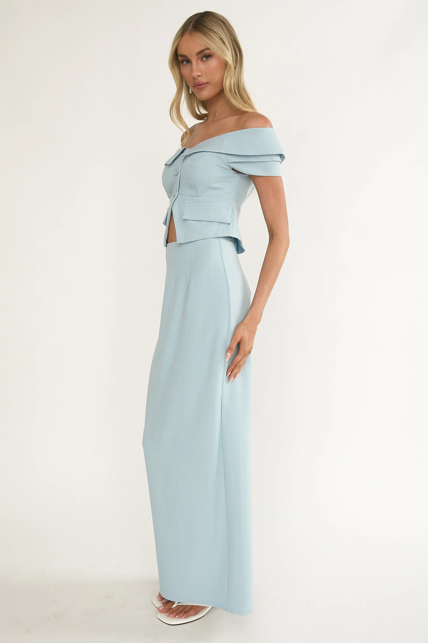 Maelie Column Maxi Skirt Blue - Image 6