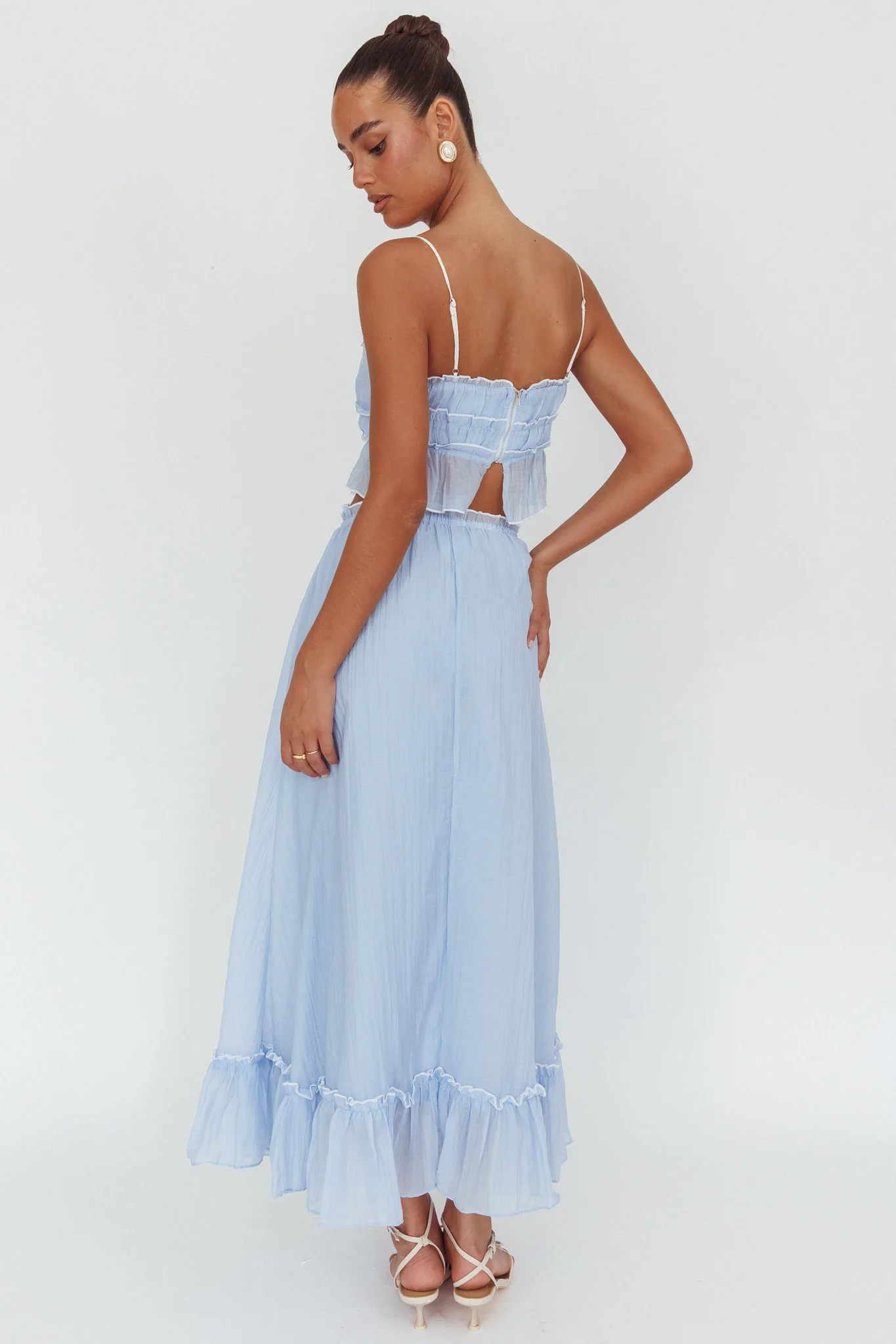 Maidens Tie Detail Overlock Maxi Skirt Cloud Blue - Image 4