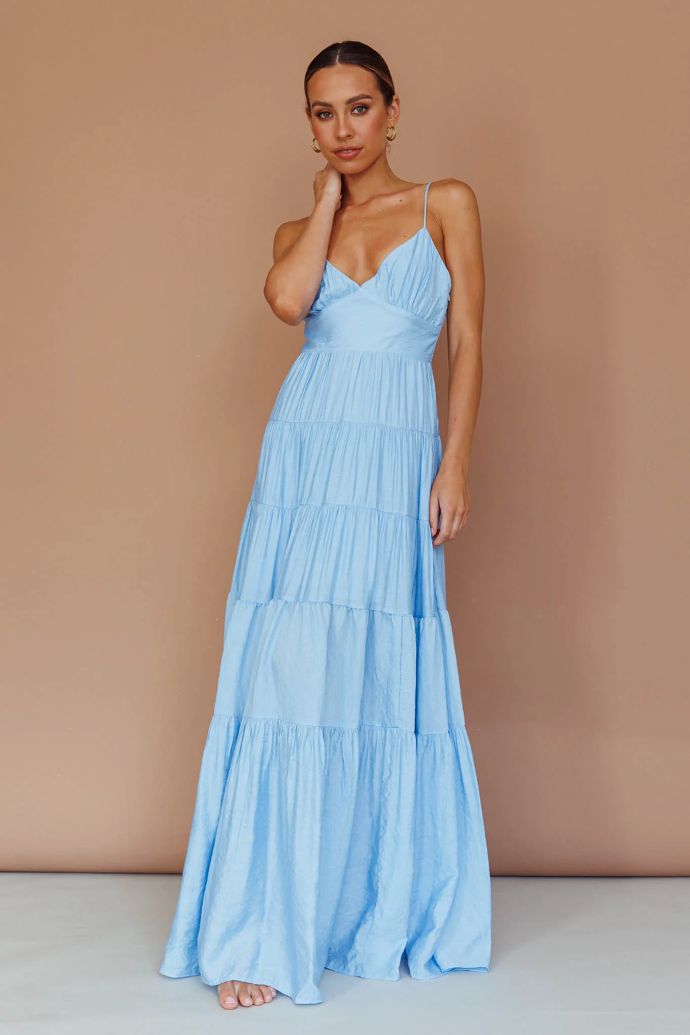 Main Attraction Cami Strap Maxi Dress Blue - Image 5