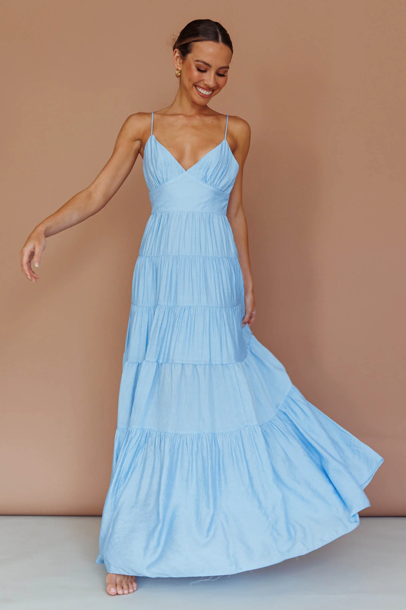 Main Attraction Cami Strap Maxi Dress Blue - Image 6
