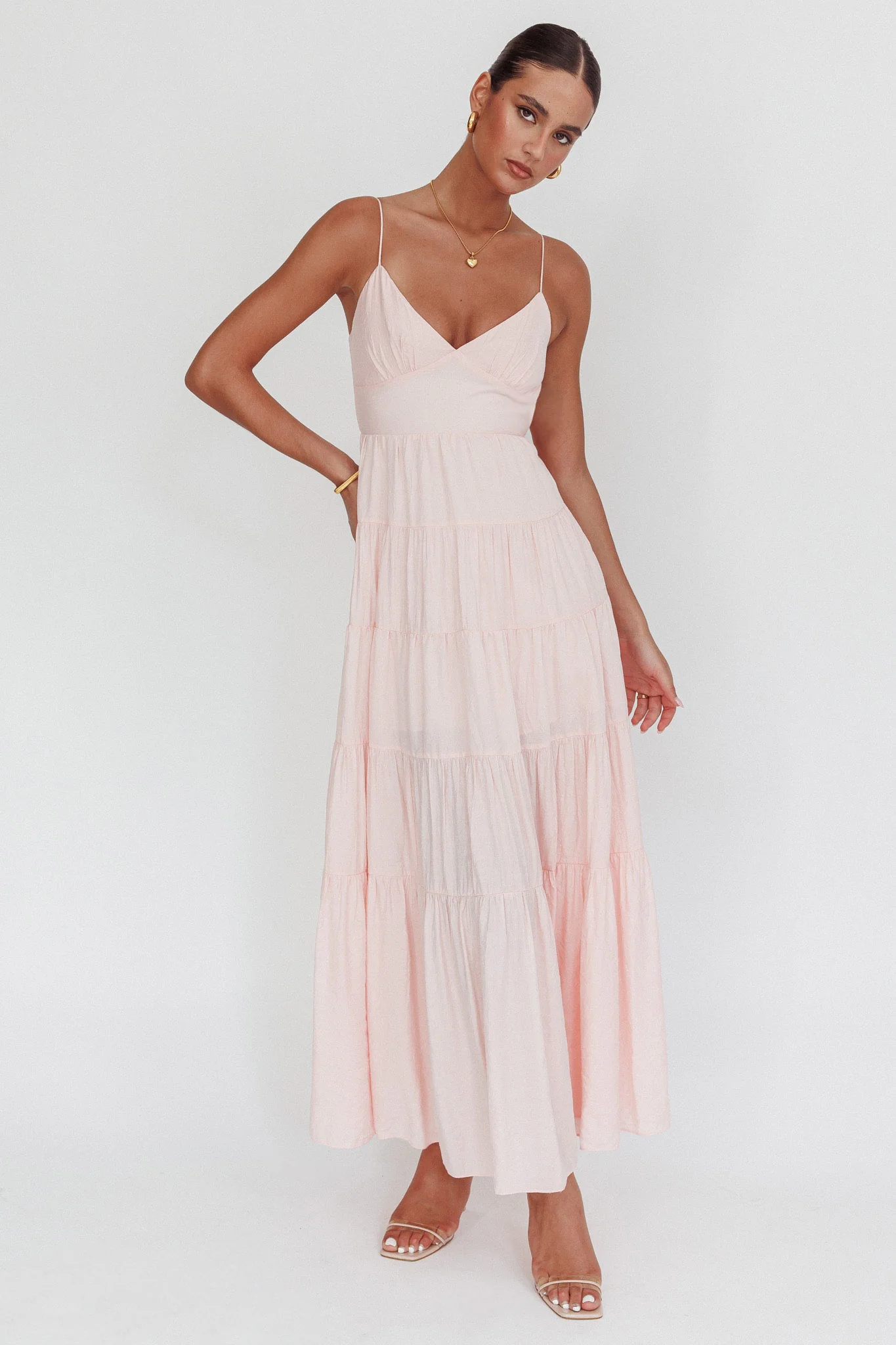 Main Attraction Cami Strap Maxi Dress Blush - Image 5