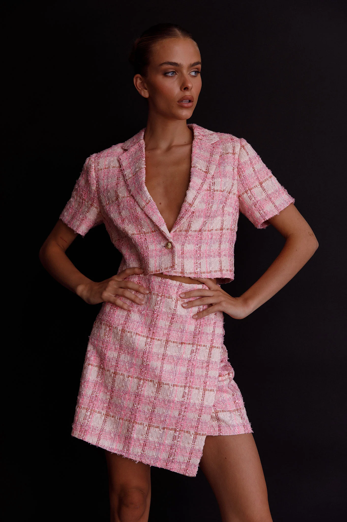 Main Character Crop Top & Skirt Set Pink Multi - Image 8