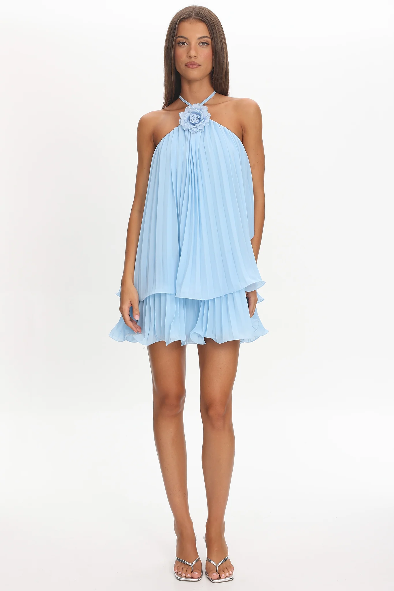 Major Crush Pleated Mini Dress Blue - Image 4